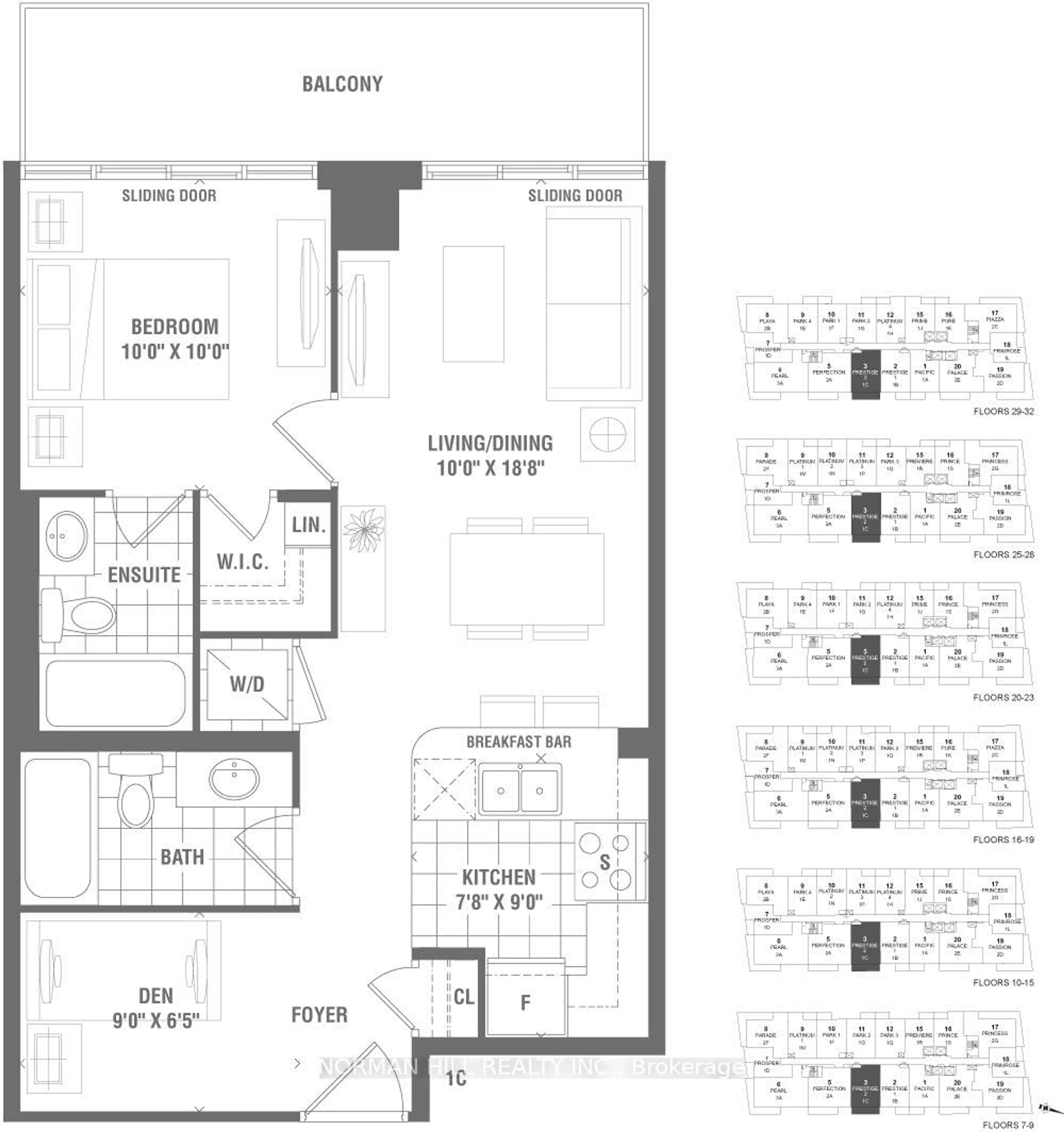 Floor plan for 4955 Yonge St #2802, Toronto Ontario M2N 0L8