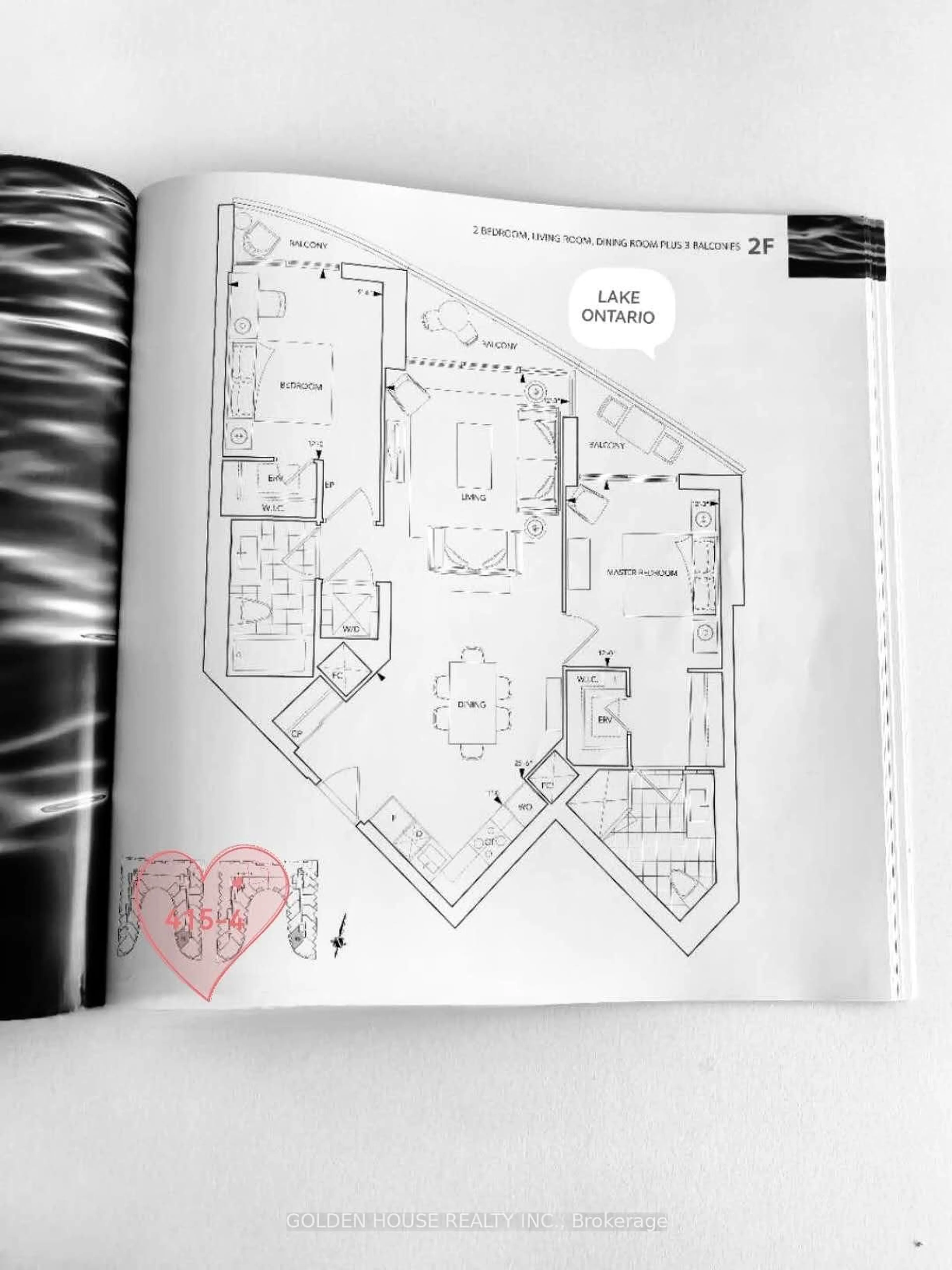 Floor plan for 1 Edgewater Dr #415, Toronto Ontario M5A 0L1