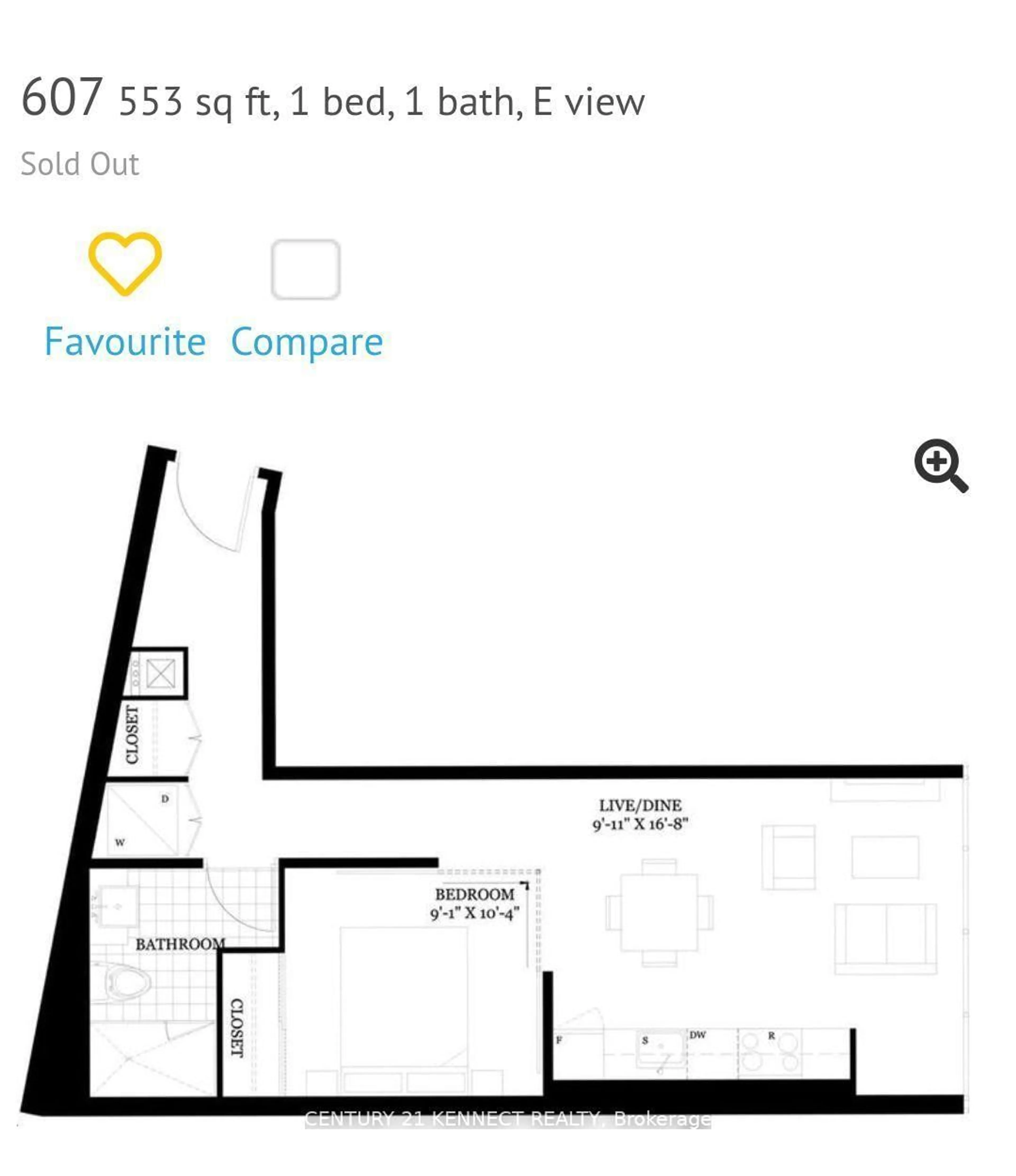 Floor plan for 15 Beverley St #607, Toronto Ontario M5T 0B3
