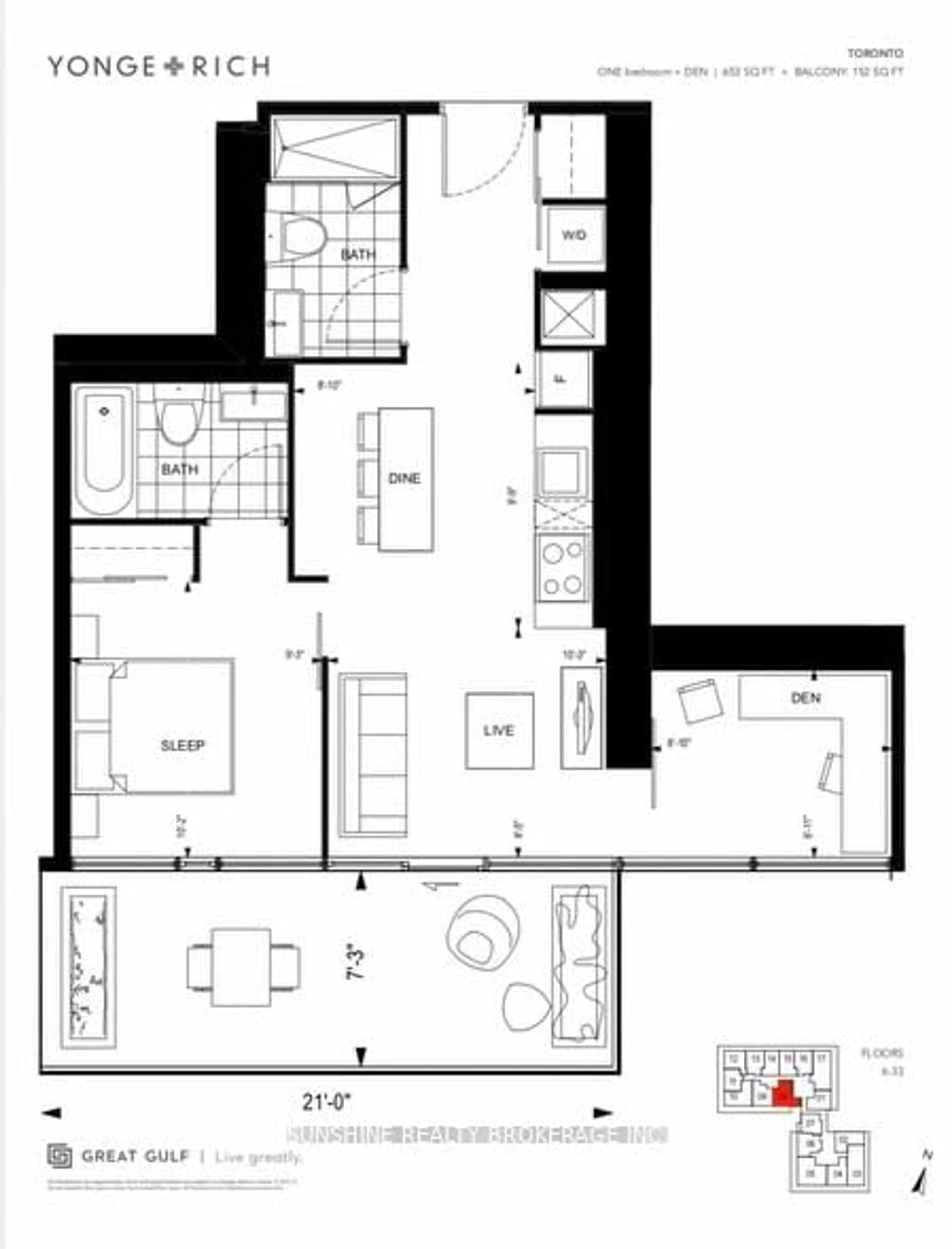 Floor plan for 25 Richmond St #2408, Toronto Ontario M5C 0A6