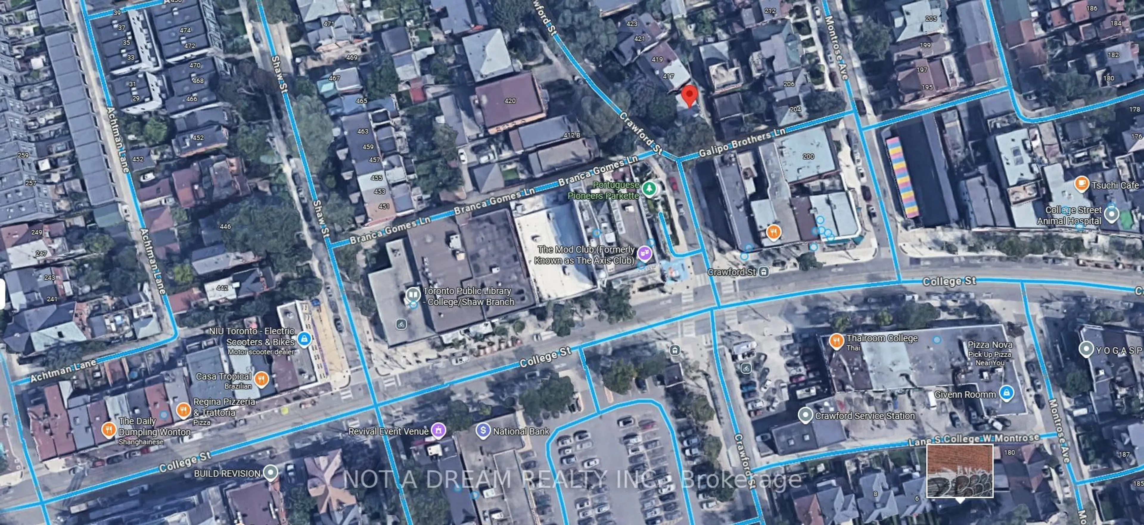 Picture of a map for 415 Crawford St, Toronto Ontario M6G 3J7