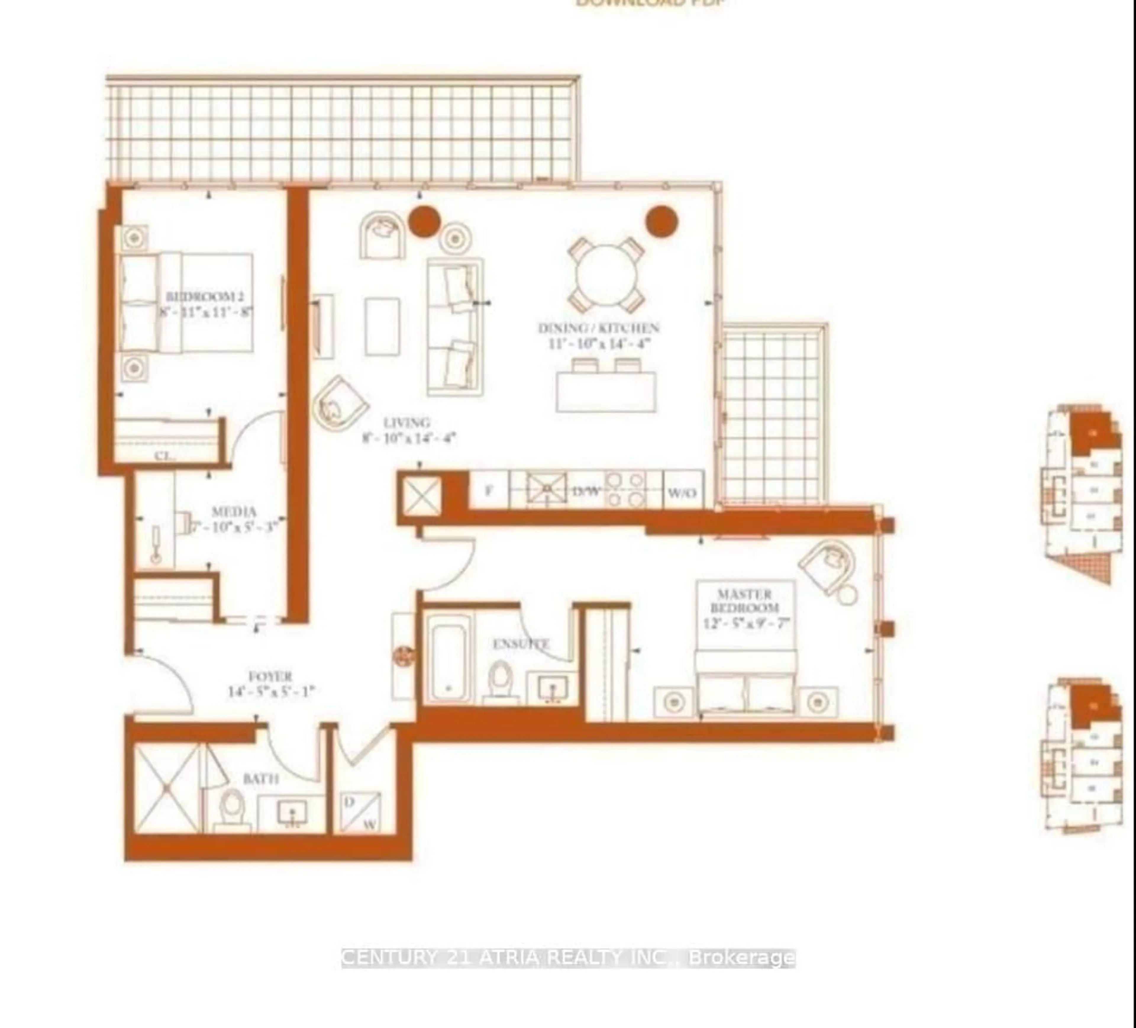 Floor plan for 32 Davenport Rd #3002, Toronto Ontario M5R 0B5