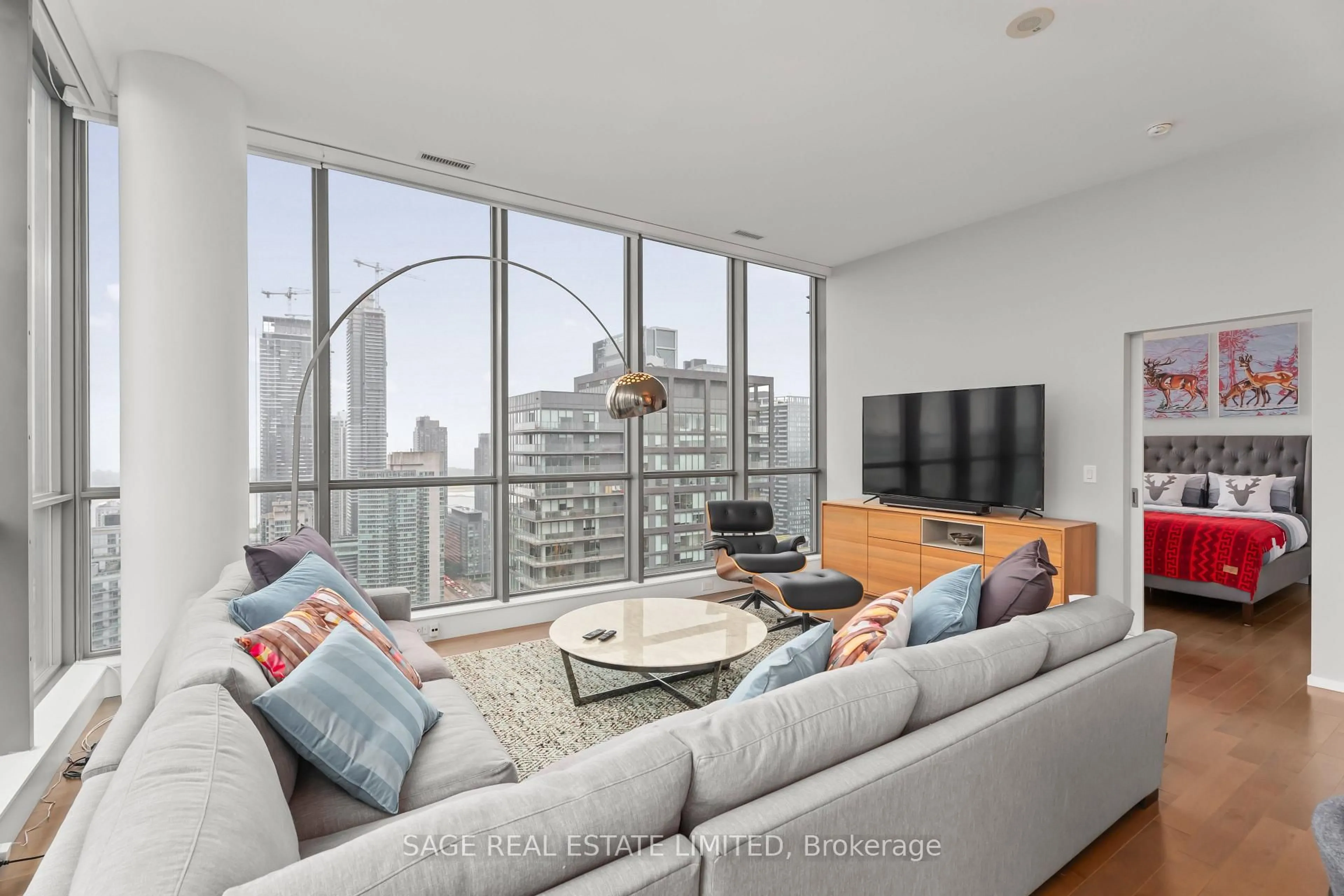 Living room with furniture, unknown for 8 Charlotte St #3505, Toronto Ontario M5V 0K4