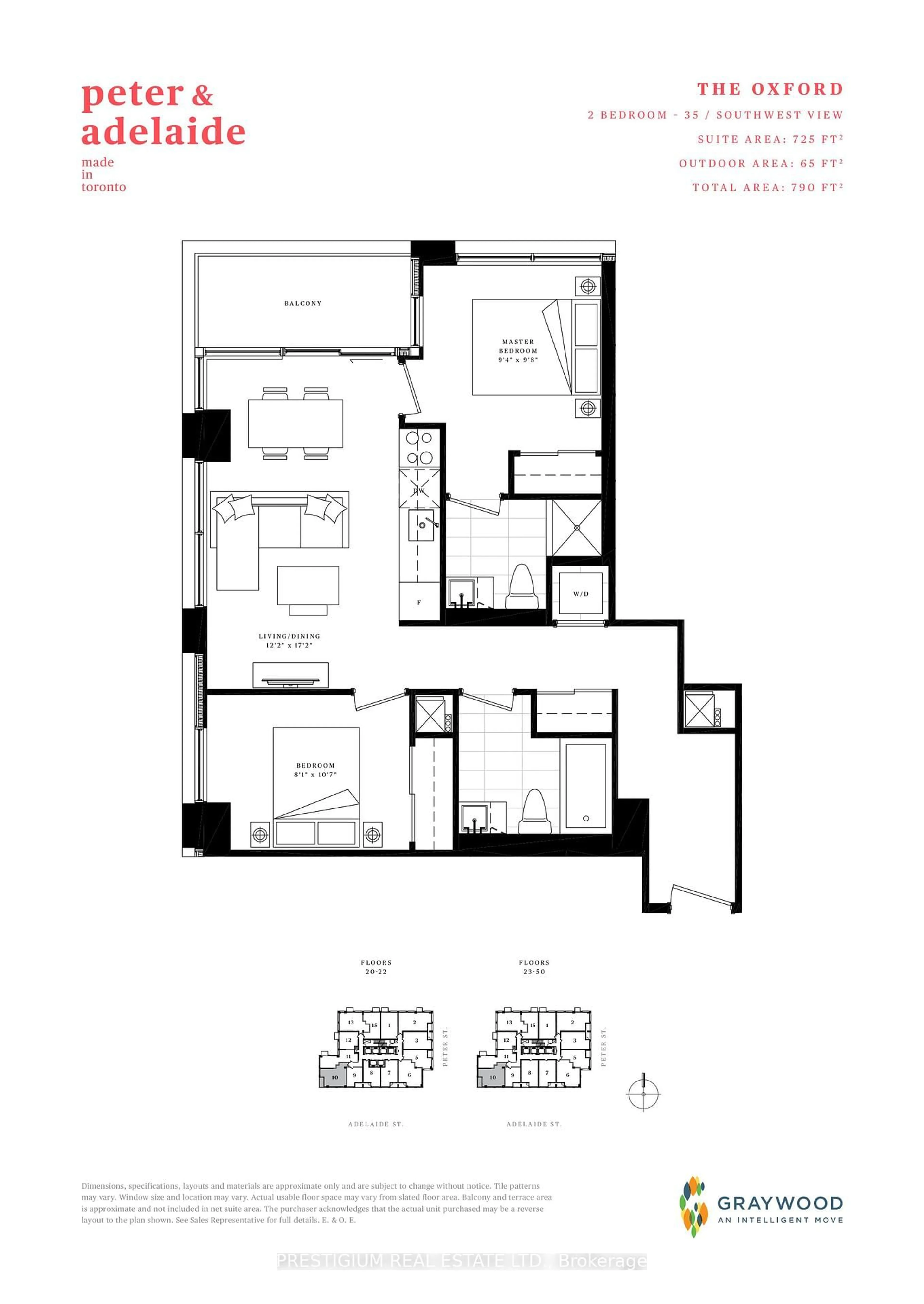Floor plan for 108 Peter St #3510, Toronto Ontario M5V 0W2