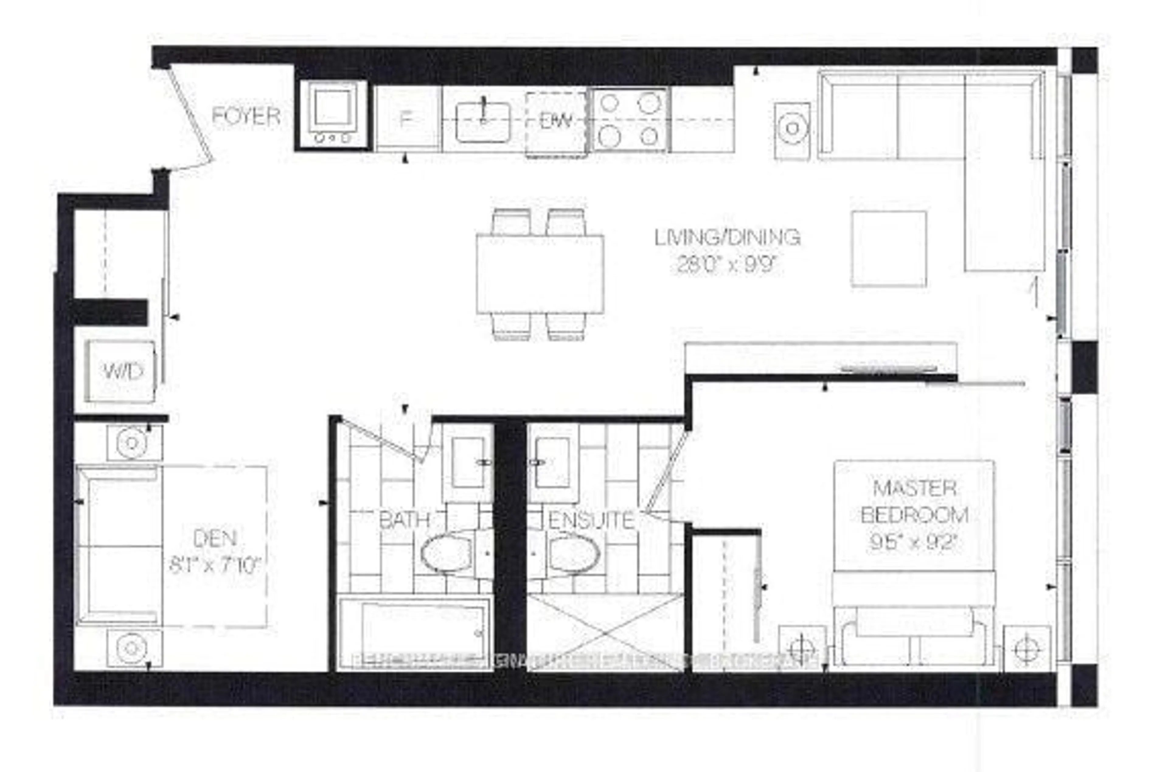 Floor plan for 2A Church St #615, Toronto Ontario M5E 0E1