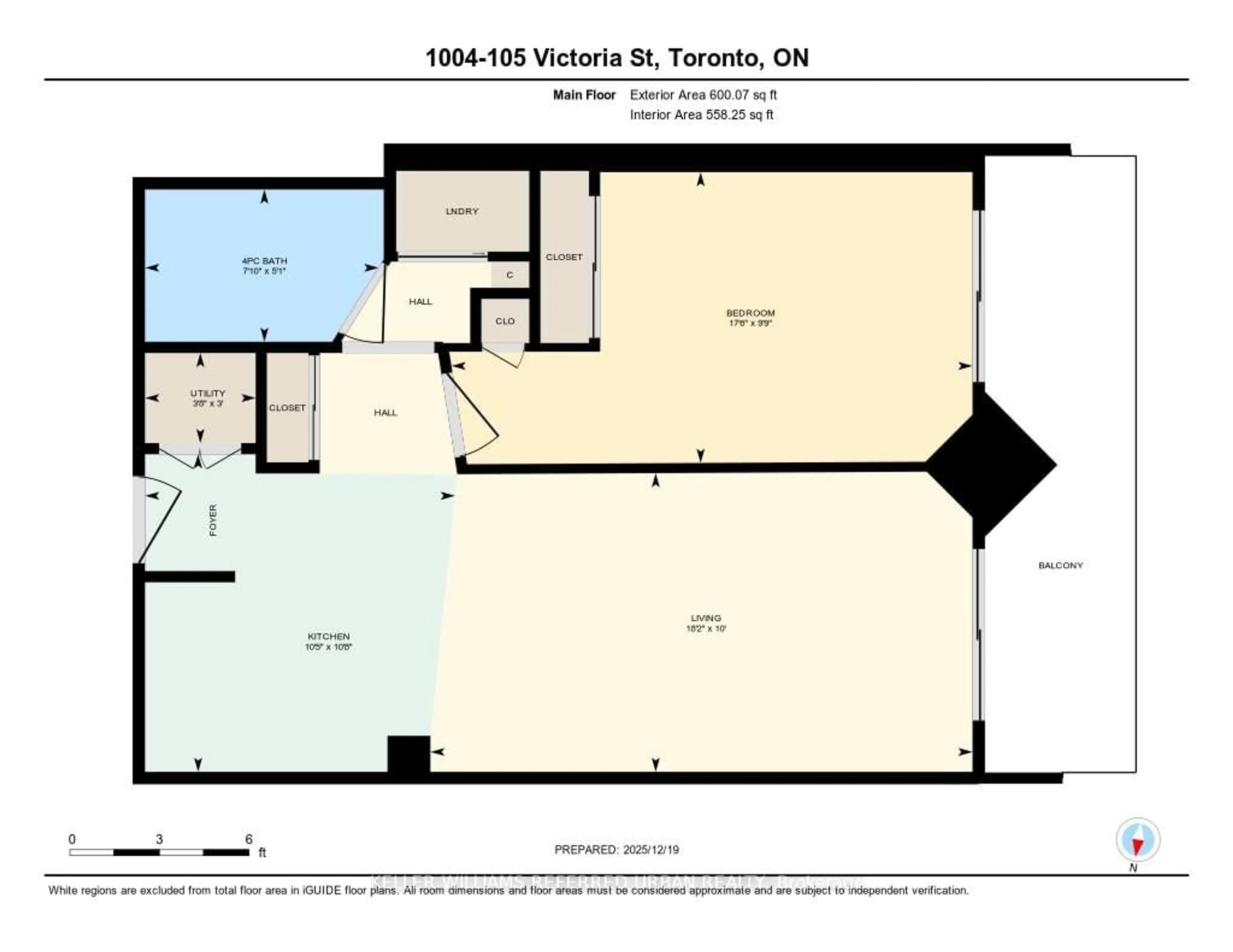 Floor plan for 105 Victoria St #1004, Toronto Ontario M5C 3B4