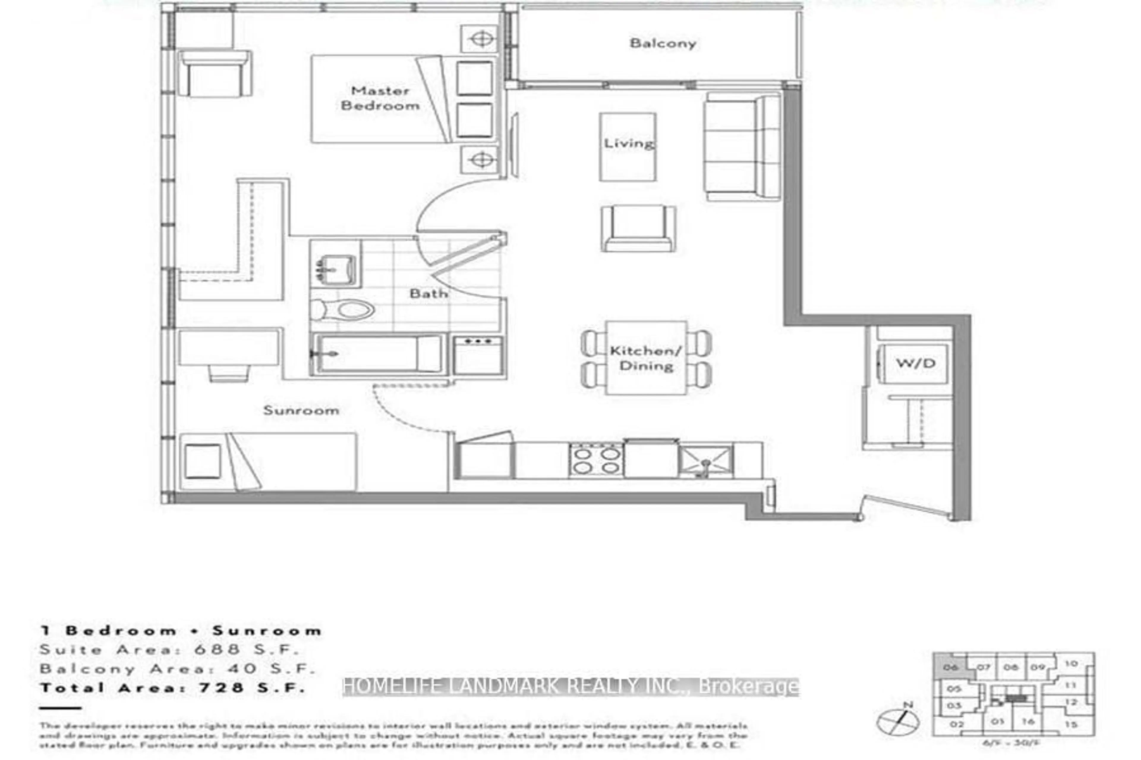 Floor plan for 17 Bathurst St #1506, Toronto Ontario M5V 0N1