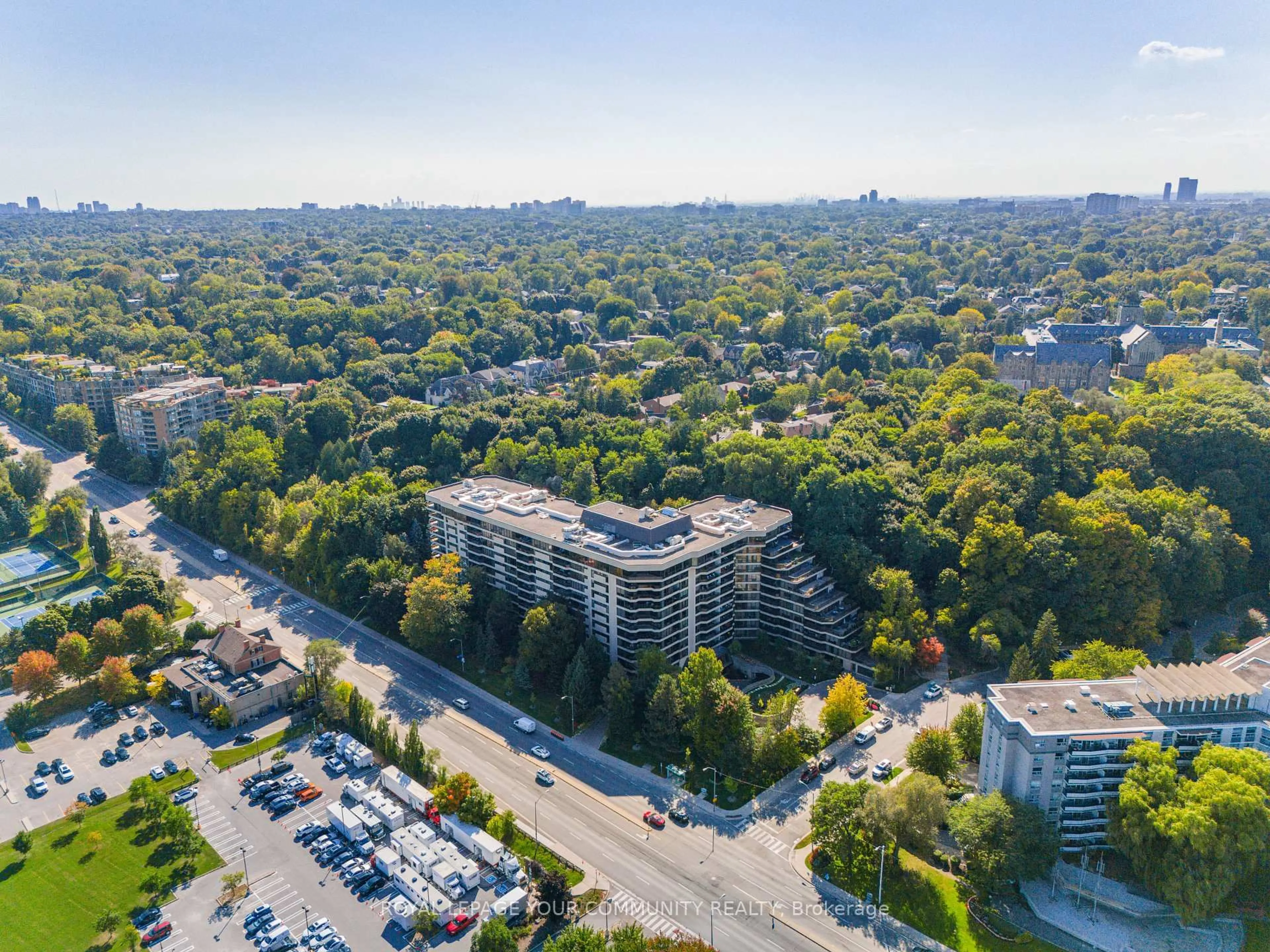 A pic from outside/outdoor area/front of a property/back of a property/a pic from drone, city buildings view from balcony for 3900 Yonge St #408, Toronto Ontario M4N 3N6