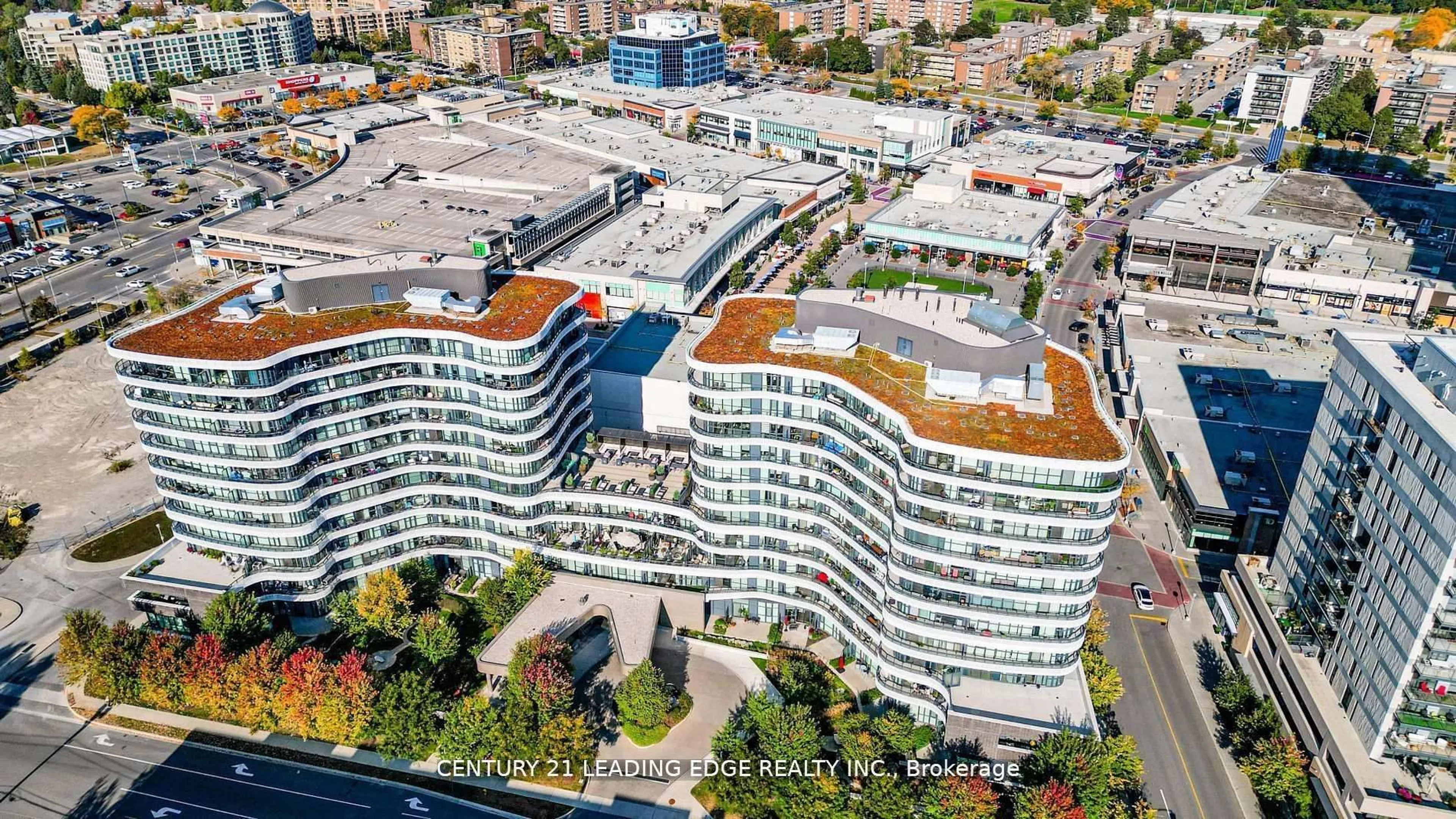 A pic from outside/outdoor area/front of a property/back of a property/a pic from drone, city buildings view from balcony for 99 The Donway West #525, Toronto Ontario M3C 0N8