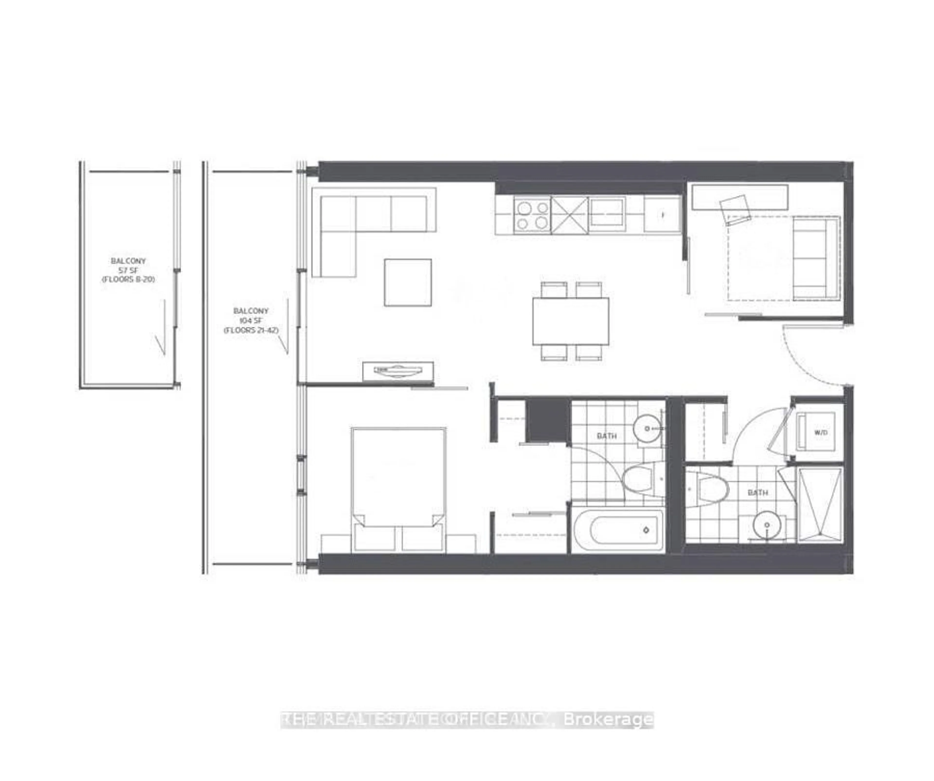 Floor plan for 161 Roehampton Ave #2113, Toronto Ontario M4P 0C8