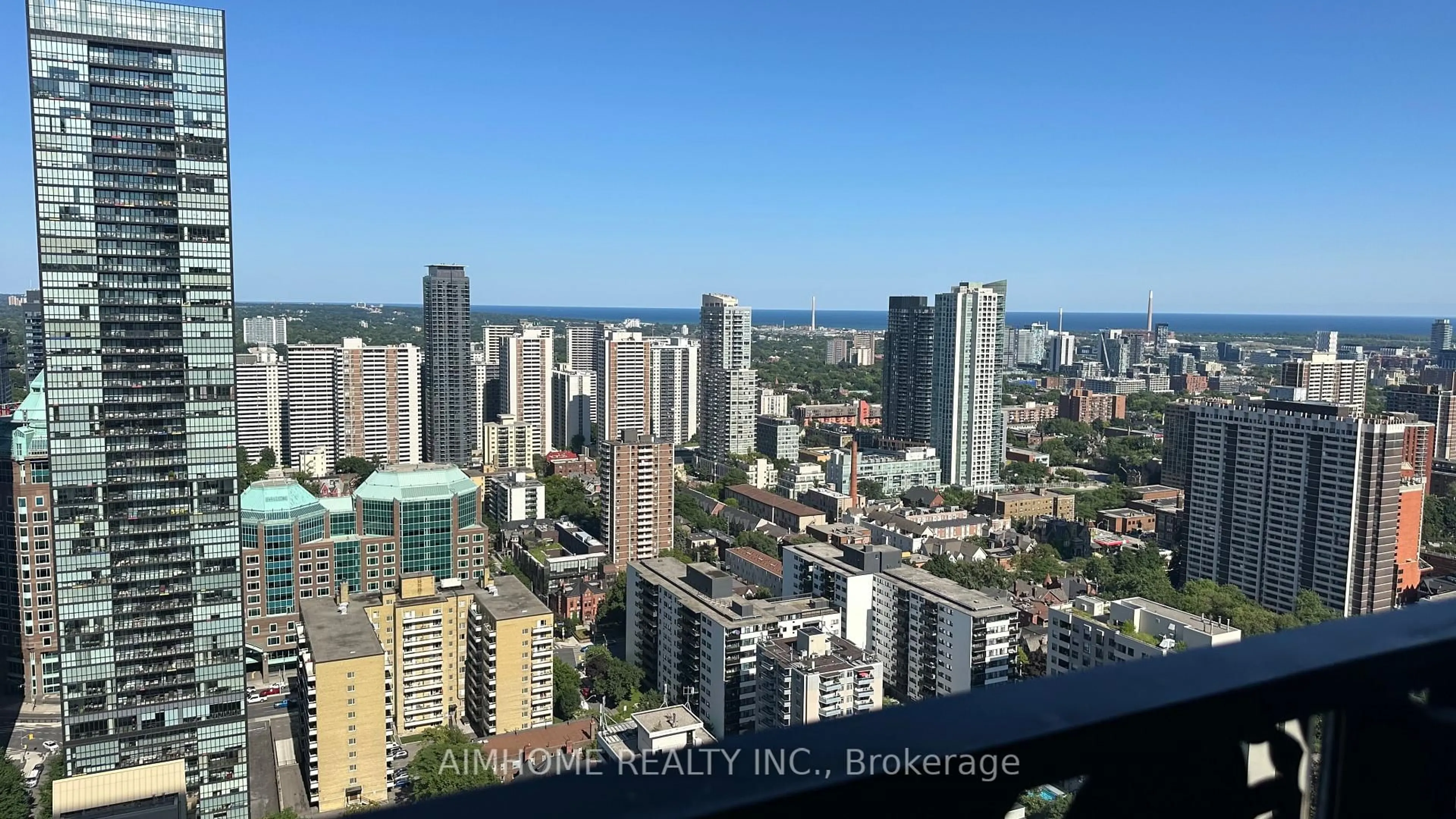 A pic from outside/outdoor area/front of a property/back of a property/a pic from drone, city buildings view from balcony for 55 Charles St #3602, Toronto Ontario M4Y 0J1
