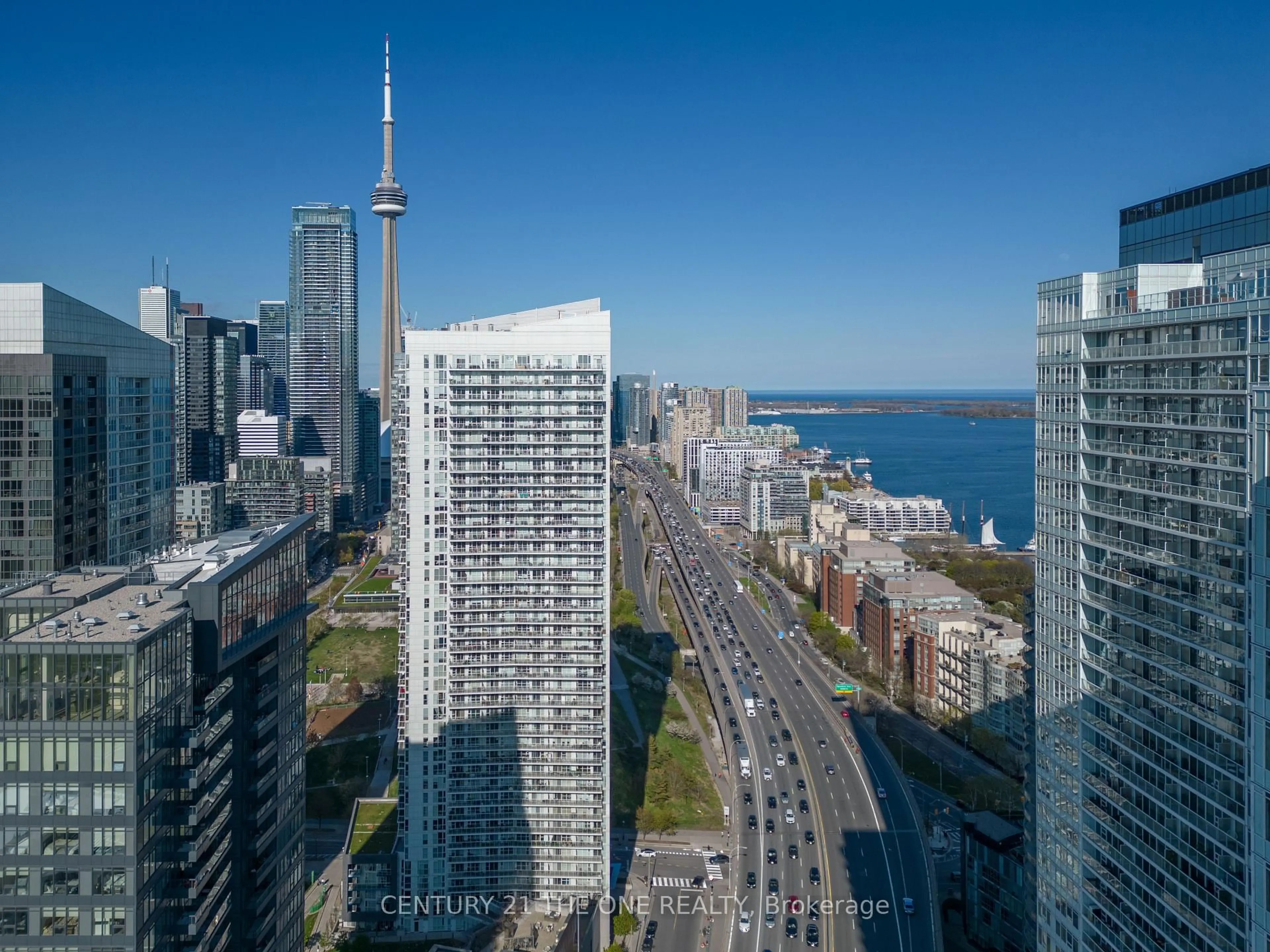 A pic from outside/outdoor area/front of a property/back of a property/a pic from drone, city buildings view from balcony for 75 Queens Wharf Rd #1003, Toronto Ontario M5V 0J8