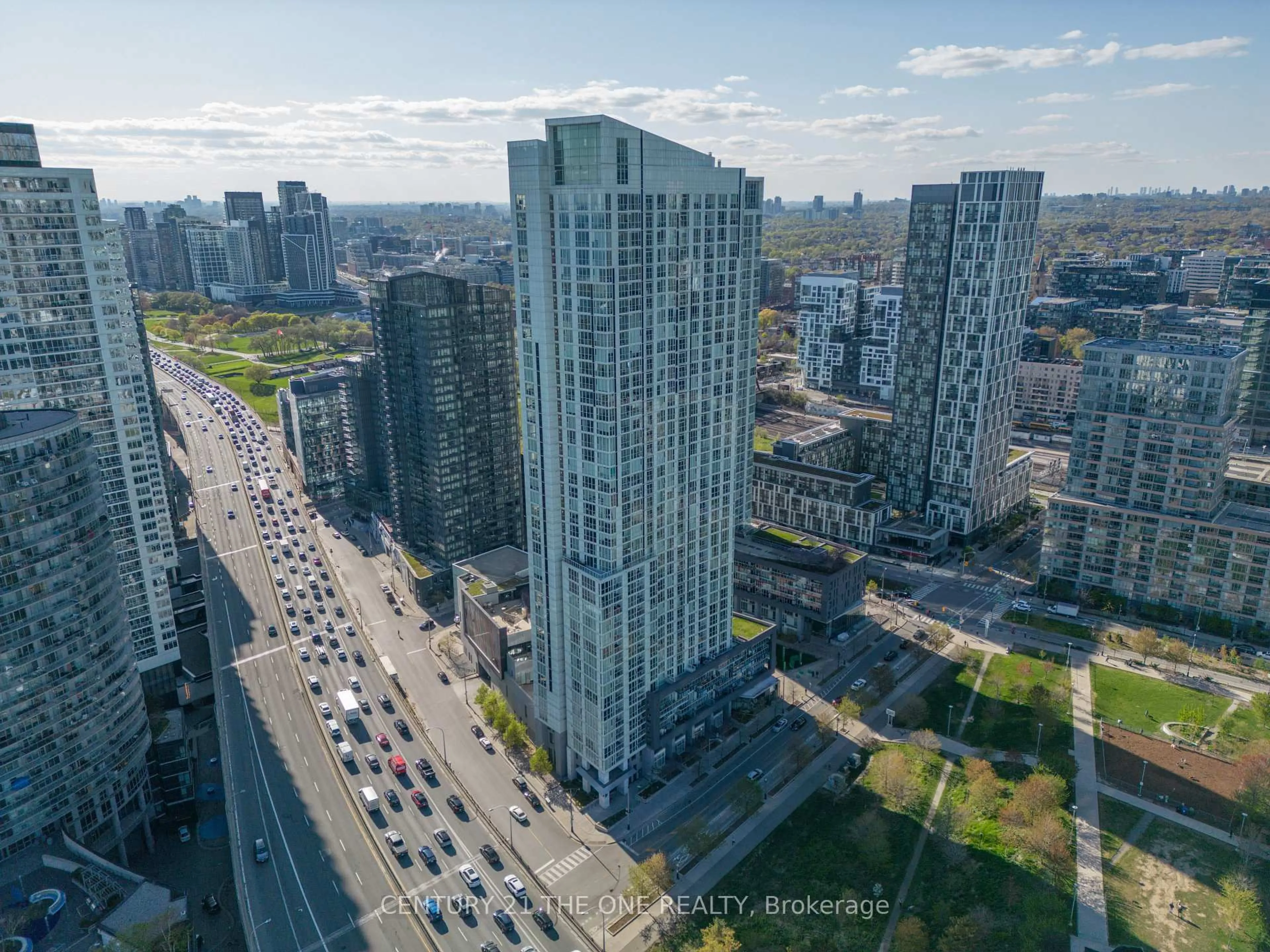 A pic from outside/outdoor area/front of a property/back of a property/a pic from drone, city buildings view from balcony for 75 Queens Wharf Rd #1003, Toronto Ontario M5V 0J8