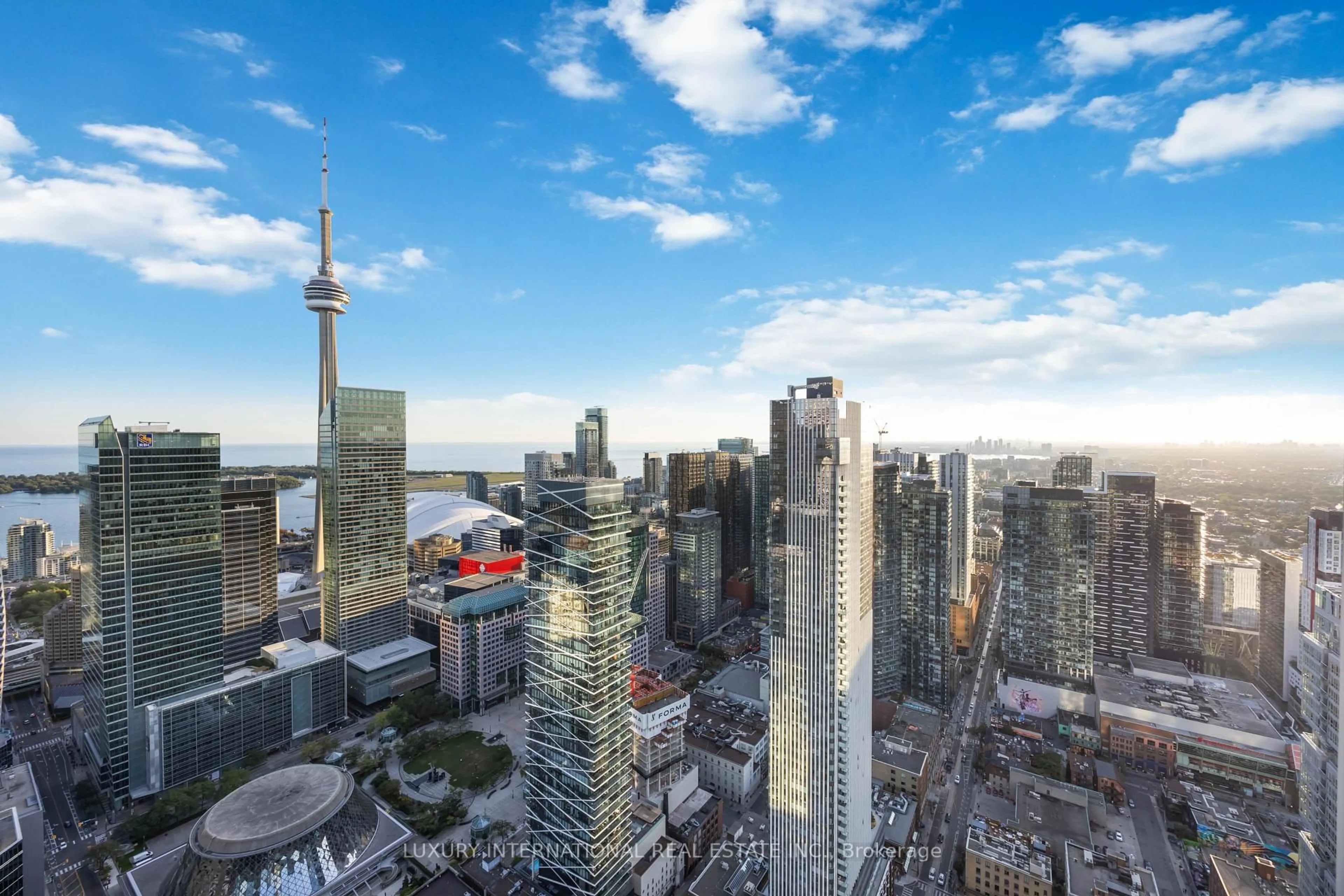 A pic from outside/outdoor area/front of a property/back of a property/a pic from drone, city buildings view from balcony for 180 University Ave #5602, Toronto Ontario M5H 0A2