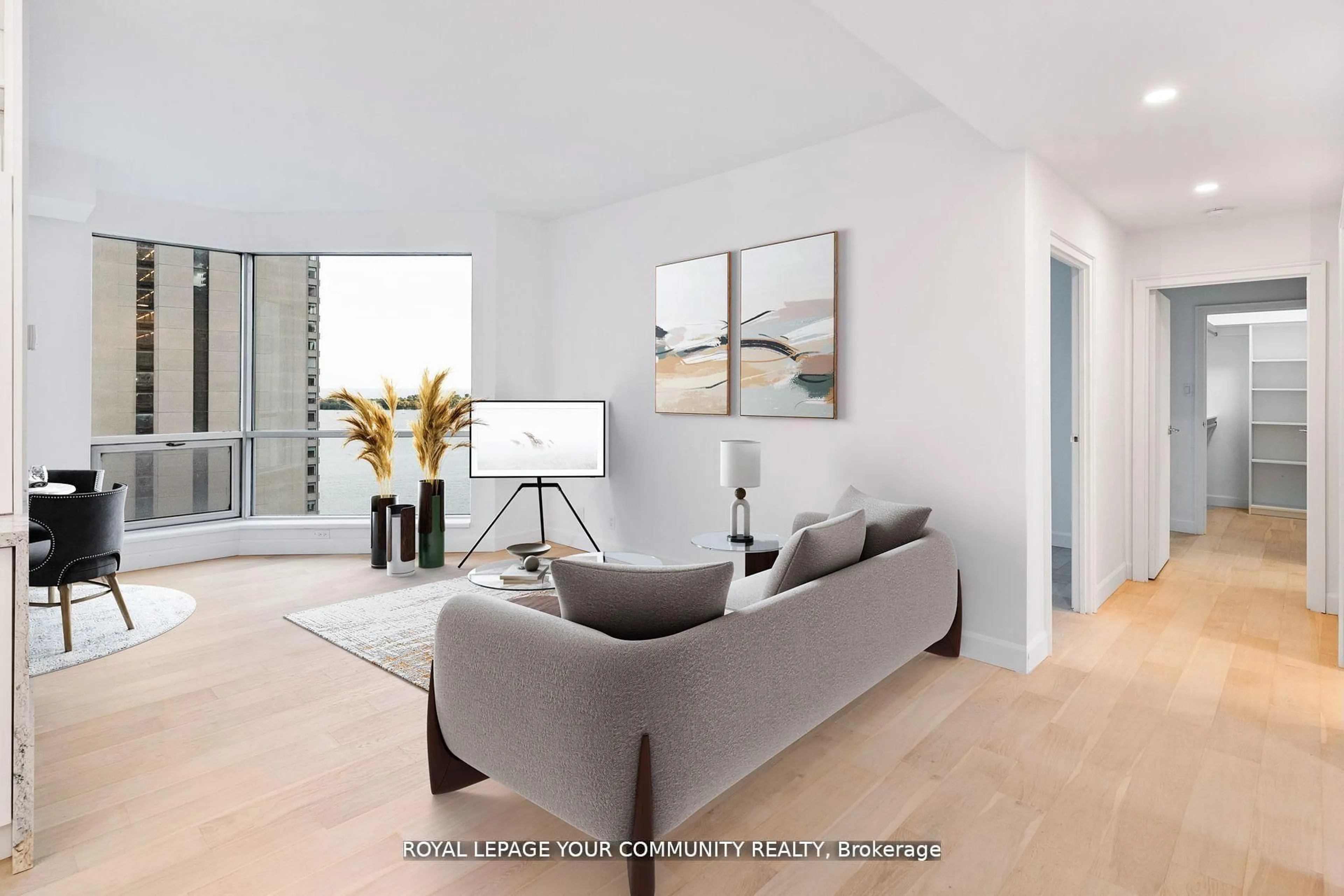 Living room with furniture, unknown for 10 Queens Quay #2402, Toronto Ontario M5J 2R9