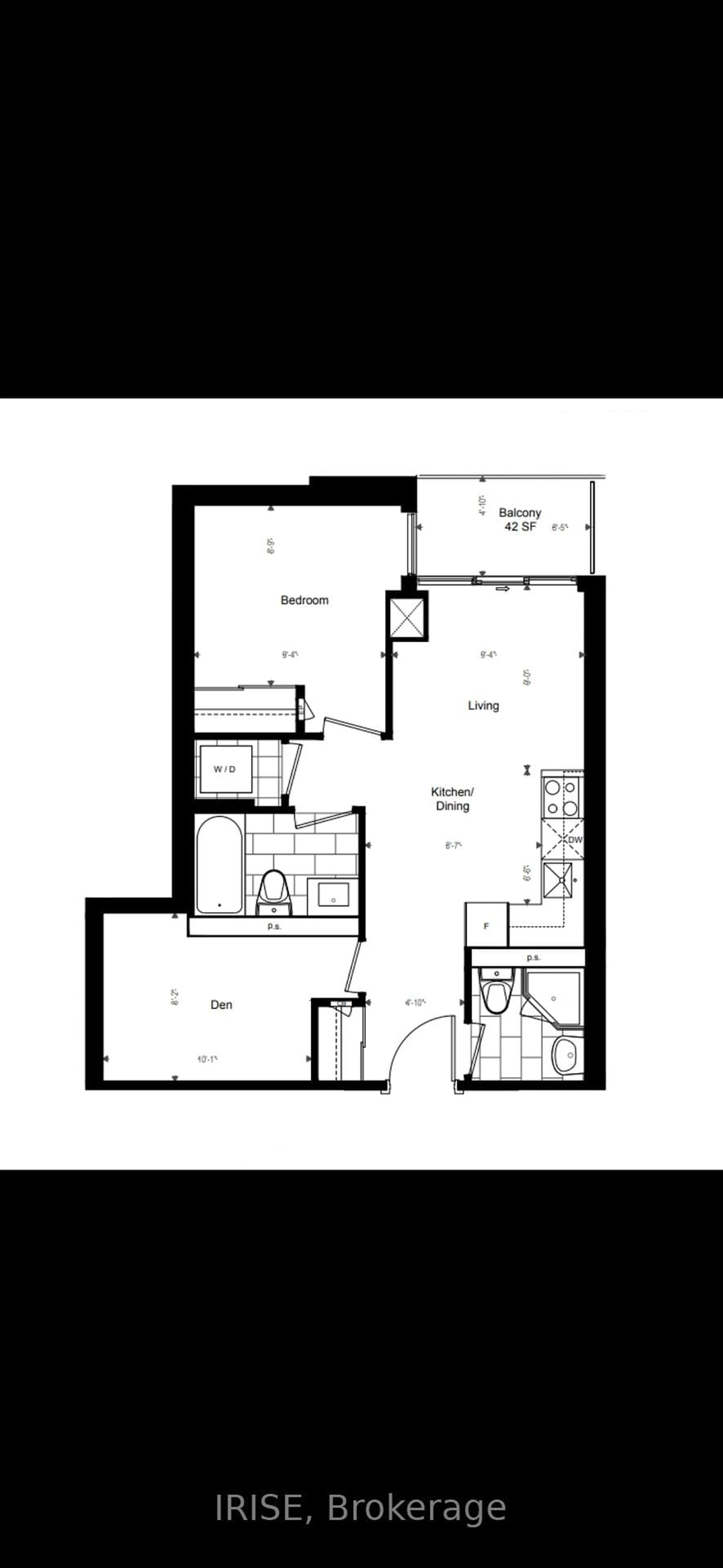 Floor plan for 70 Princess St #1034, Toronto Ontario M5A 0X6