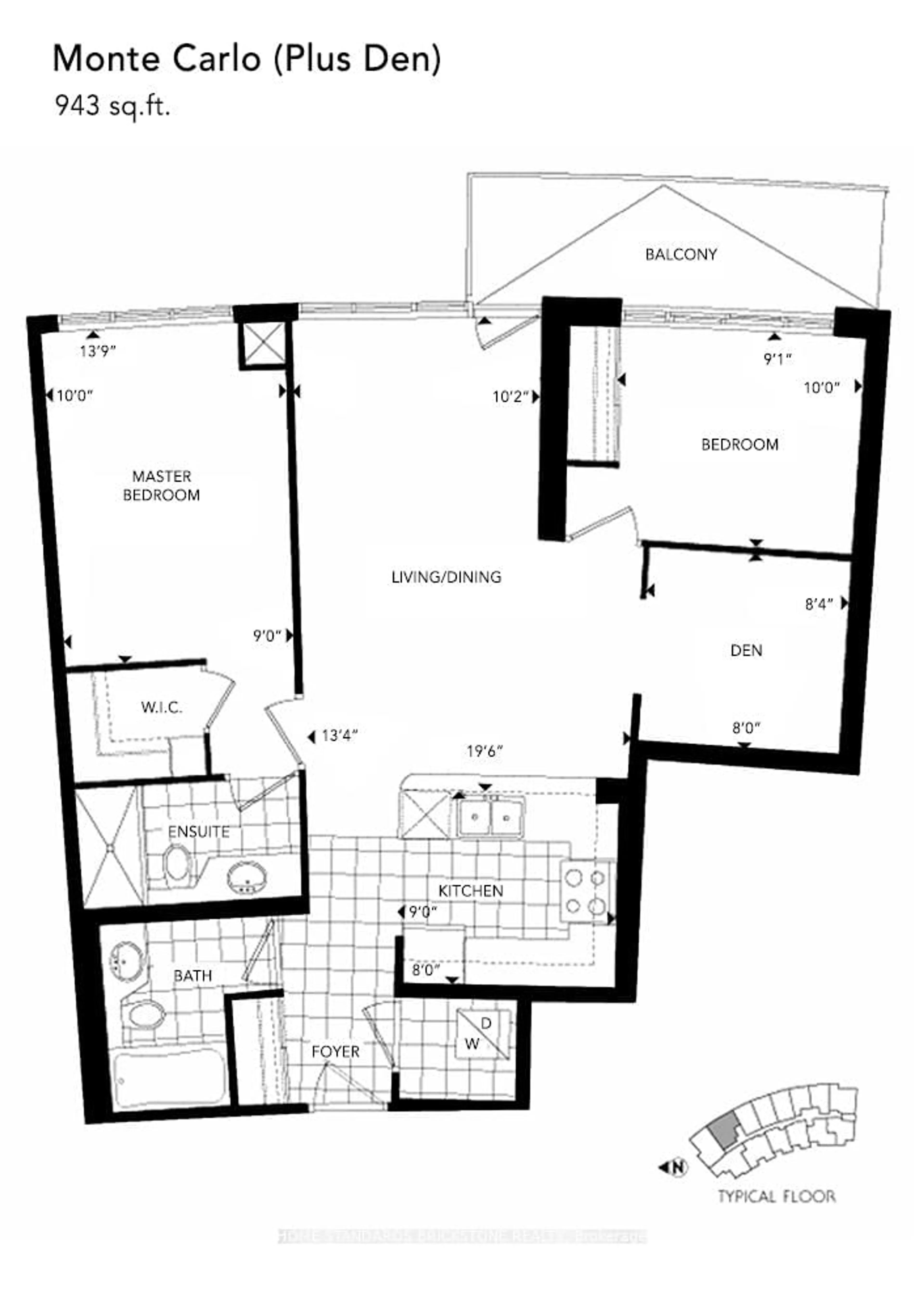 Floor plan for 509 Beecroft Rd #1811, Toronto Ontario M2N 0A3