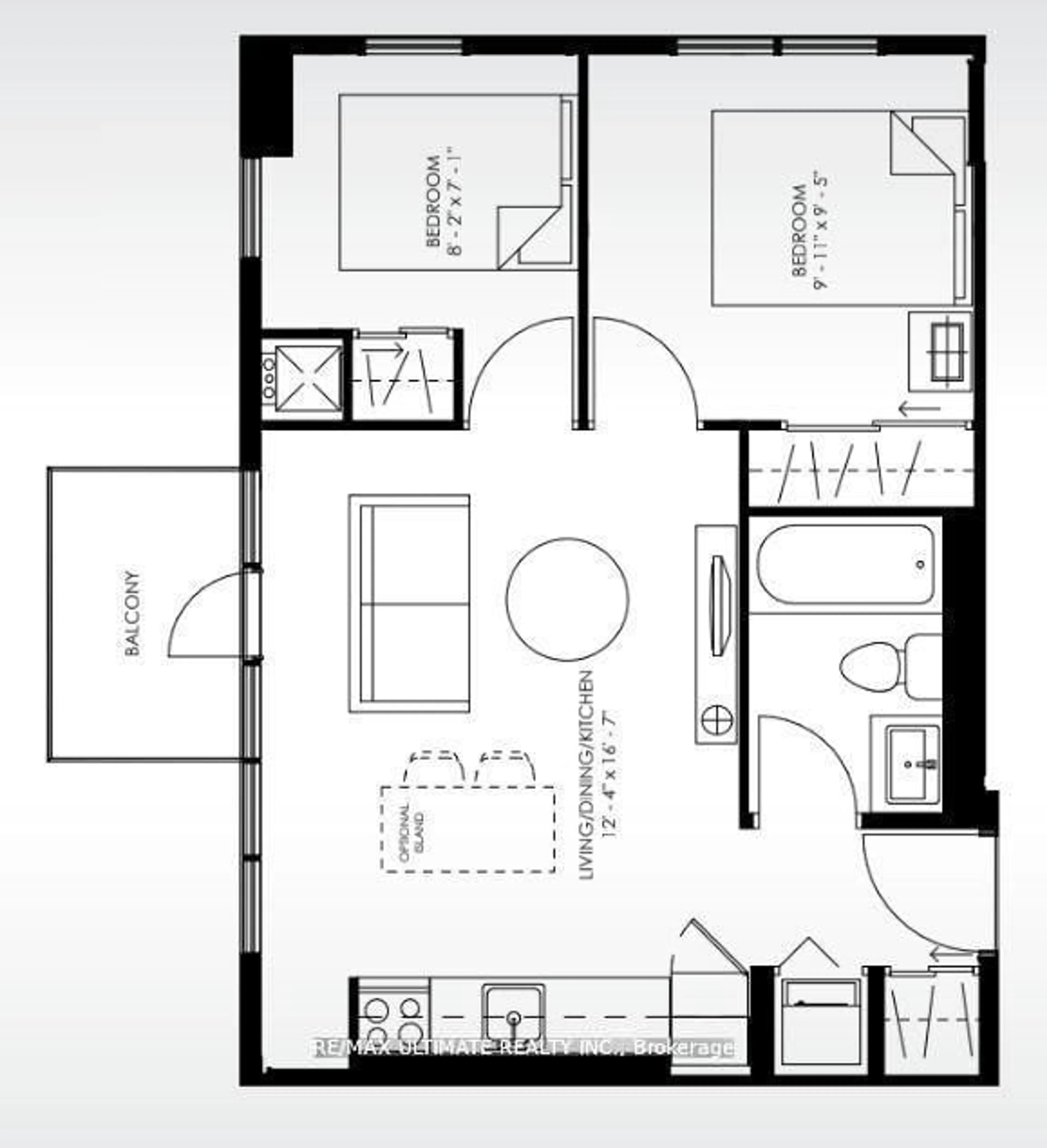Floor plan for 38 Monte Kwinter Crt #720, Toronto Ontario M1H 0E2