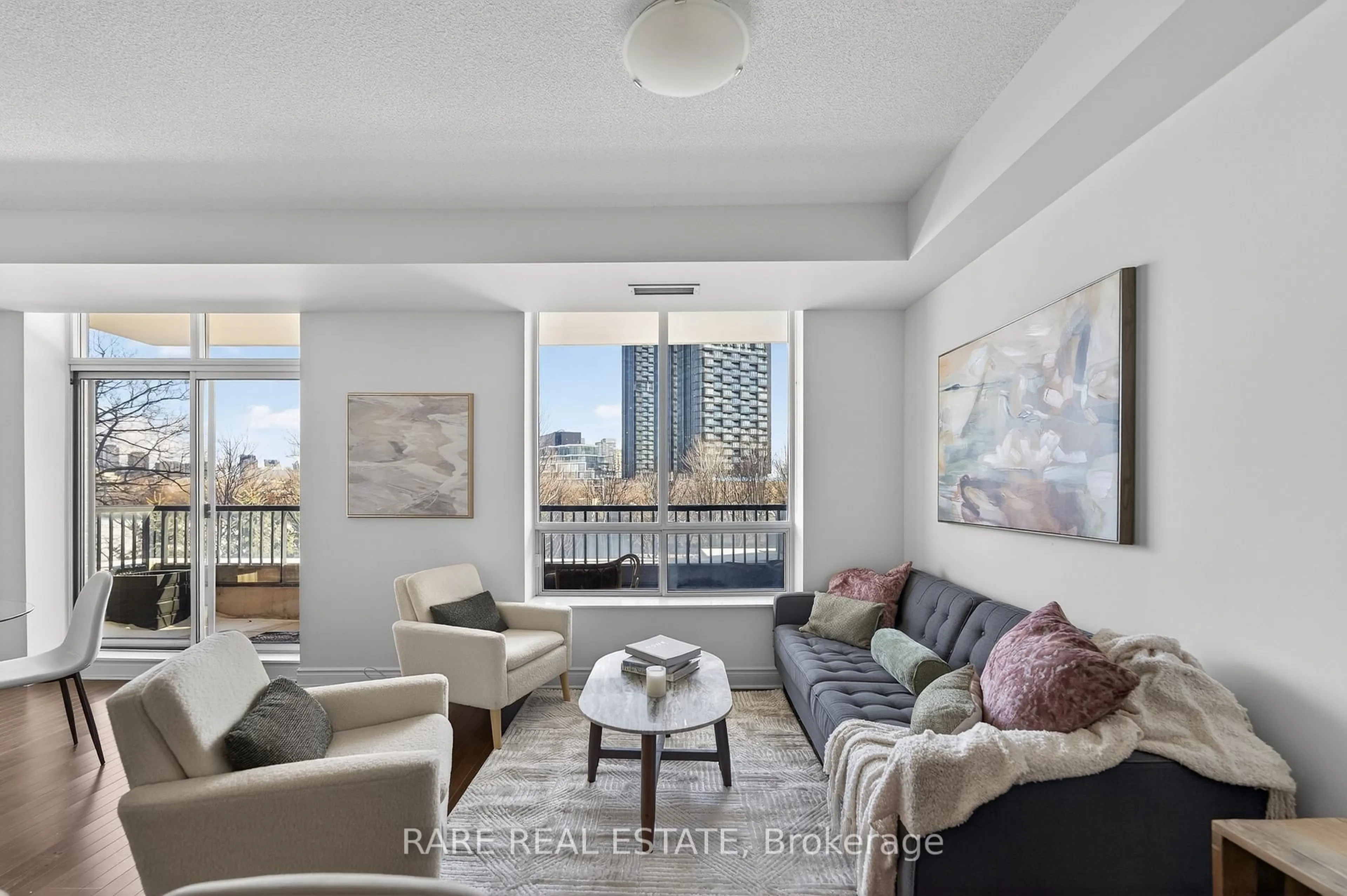 Living room with furniture, unknown for 1105 Leslie St #411, Toronto Ontario M3C 4G9