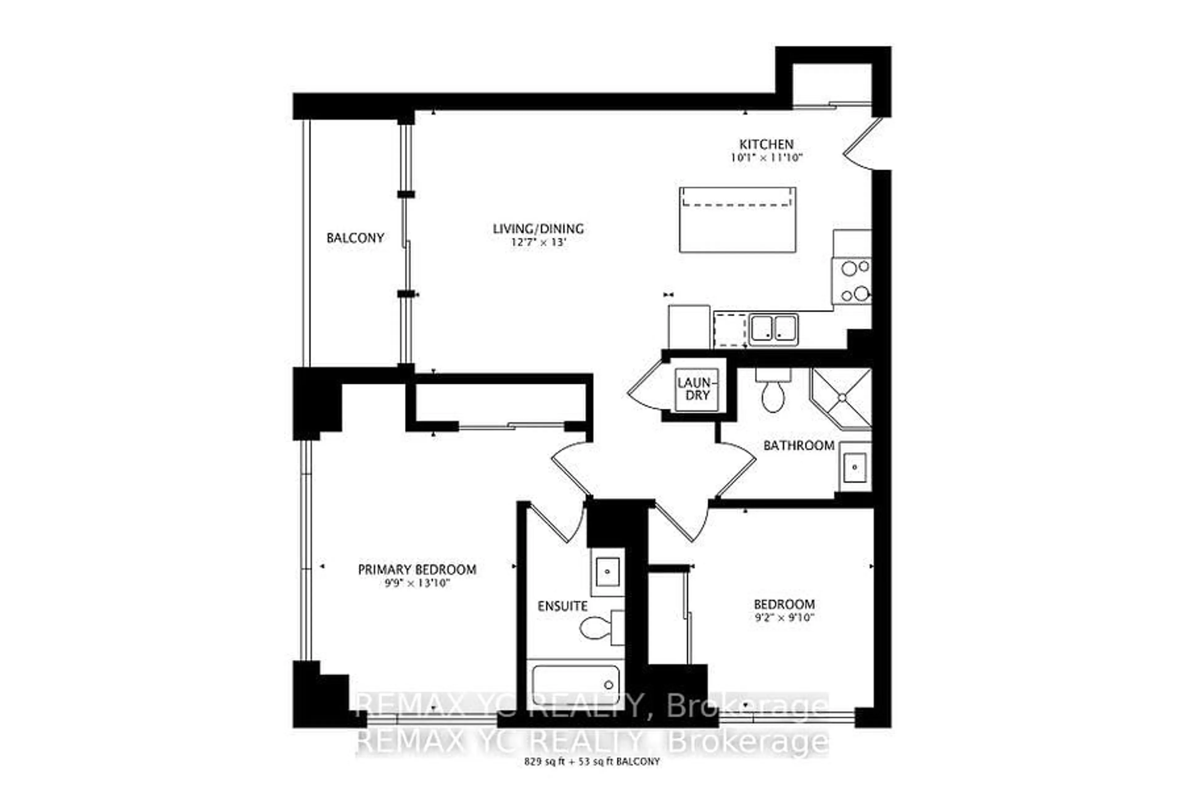 Floor plan for 68 Canterbury Pl #1002, Toronto Ontario M2N 0J3