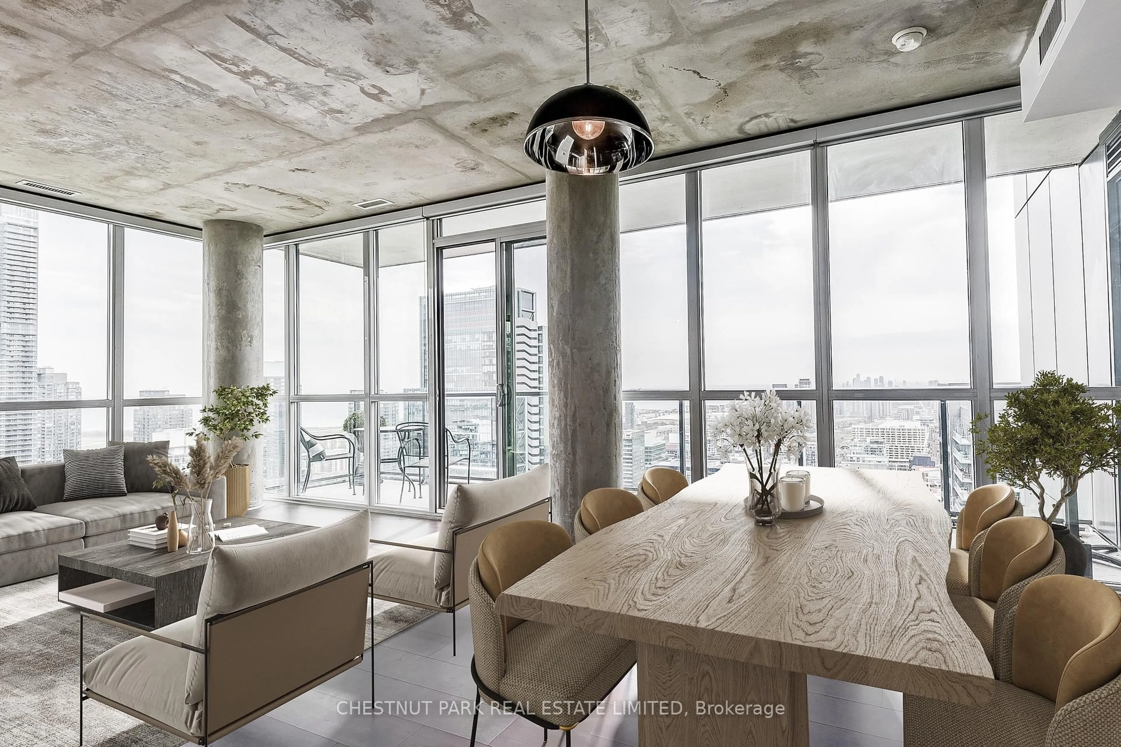 Dining room, cement floor for 88 Blue Jays Way #4005, Toronto Ontario M5V 2G3