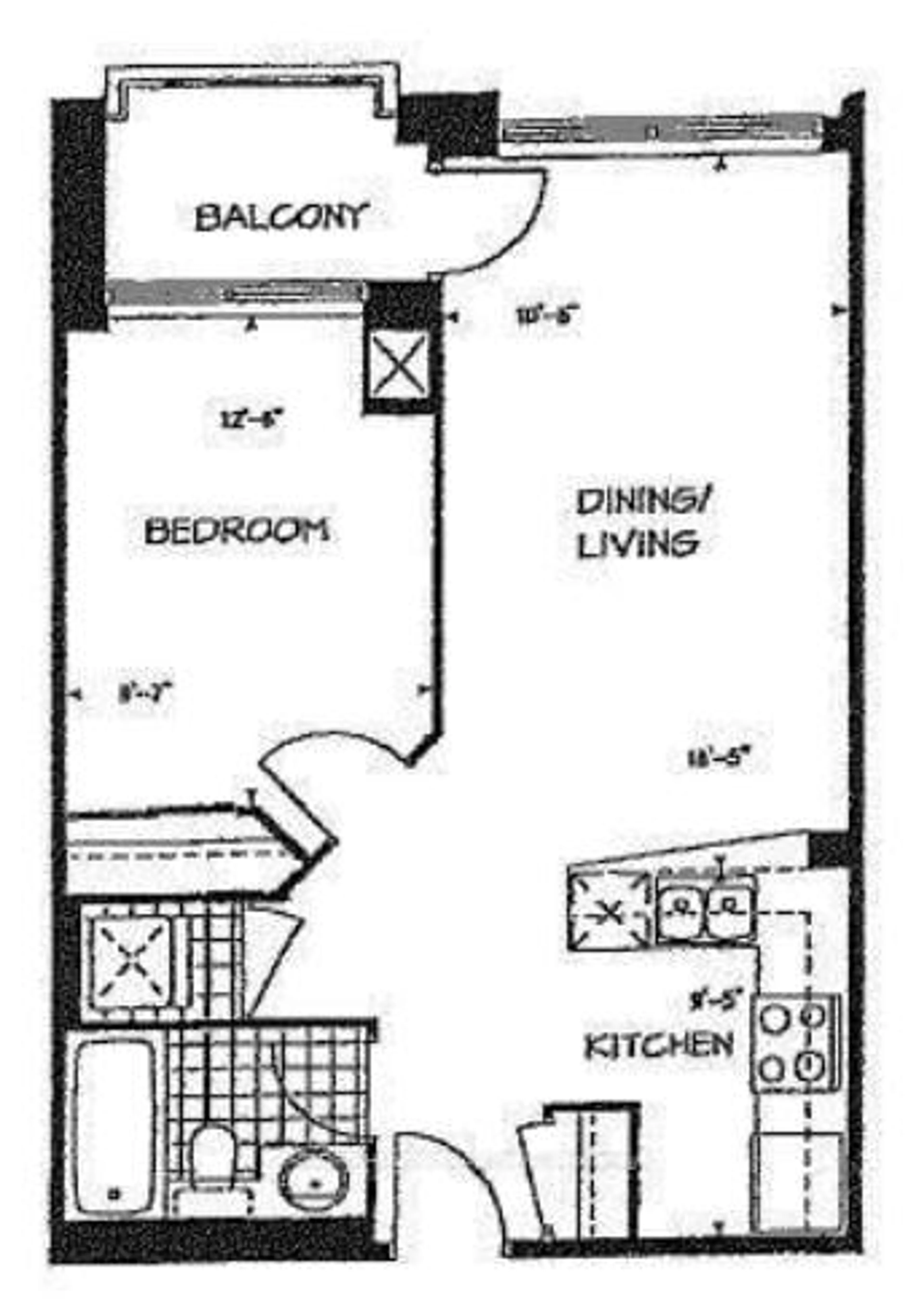 Floor plan for 270 Wellington St #618, Toronto Ontario M5V 3P5
