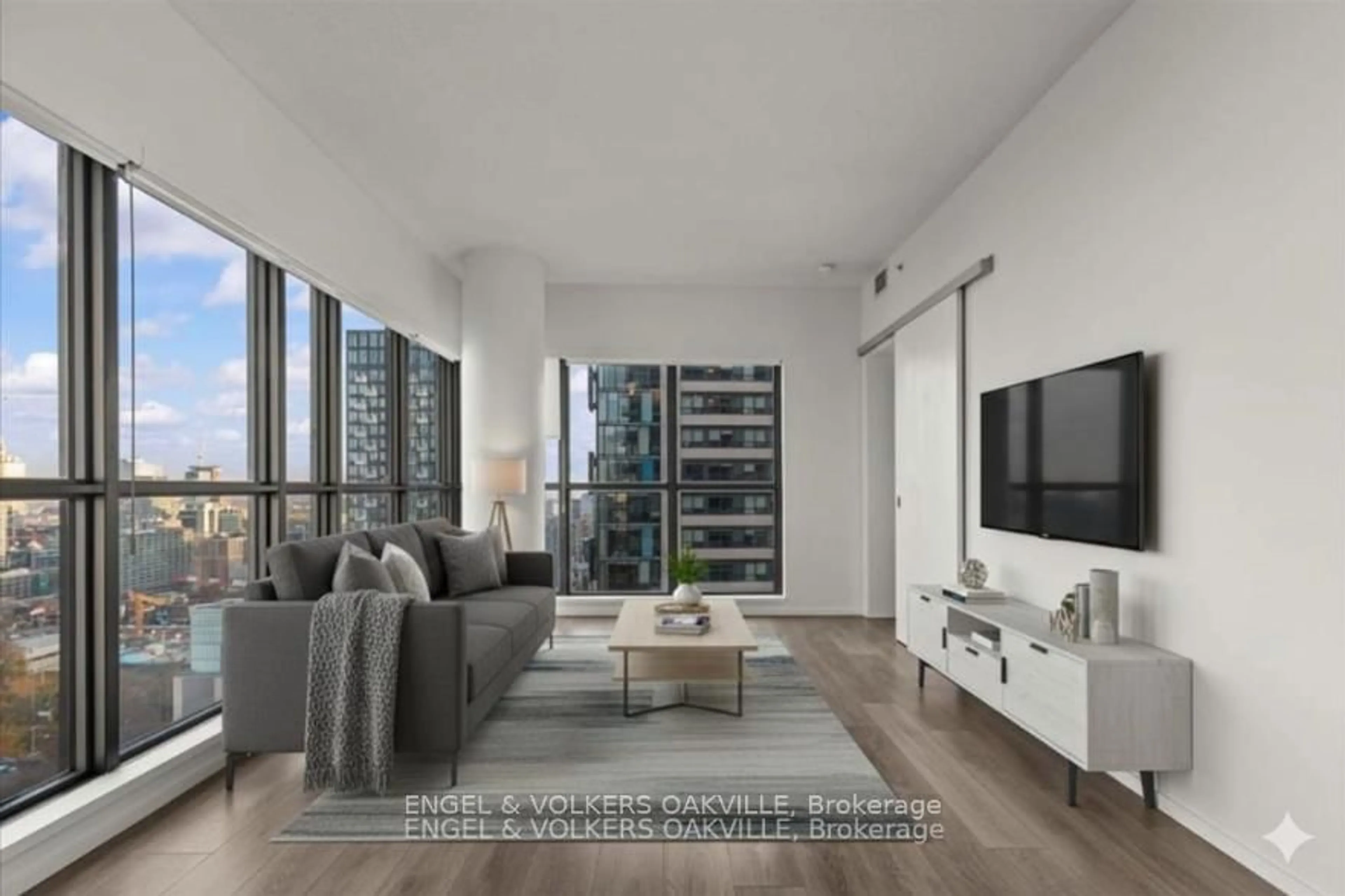 Living room with furniture, unknown for 159 Dundas St #2405, Toronto Ontario M5B 0A9