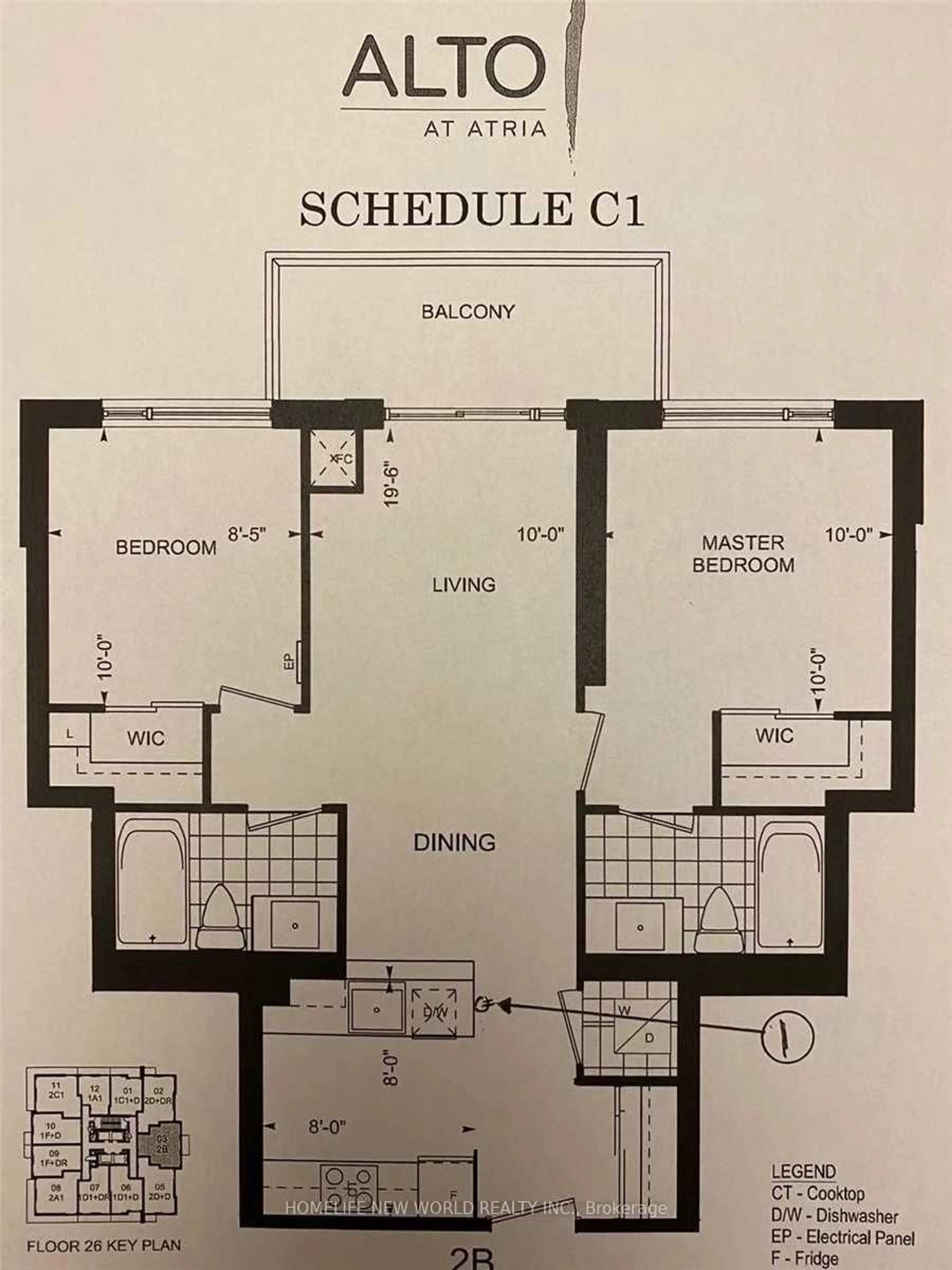 Floor plan for 55 Ann O'reilly Rd #2603, Toronto Ontario M2J 0E1