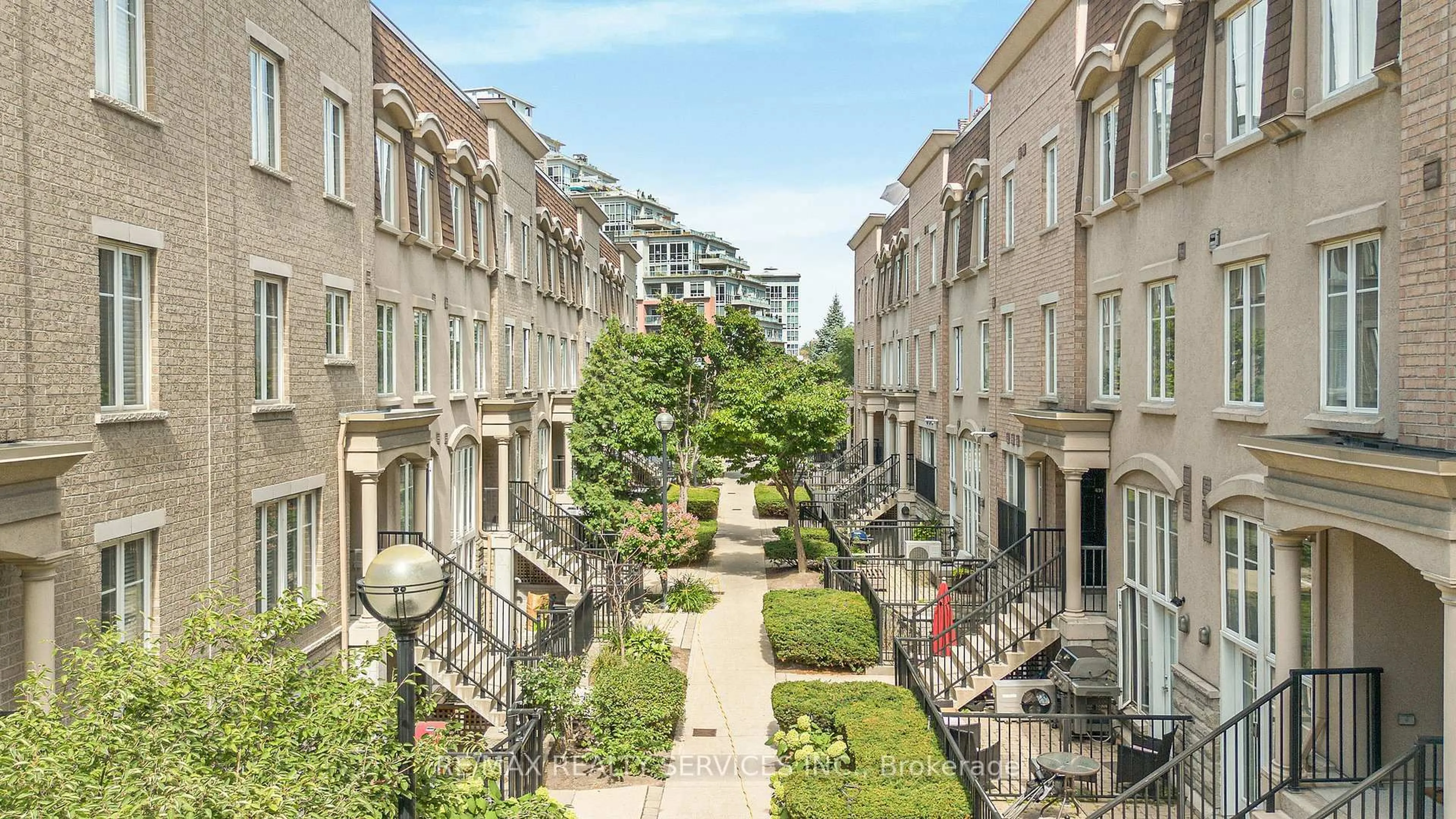 Patio, city buildings view from balcony for 38 Western Battery Rd #632, Toronto Ontario M6K 3N9