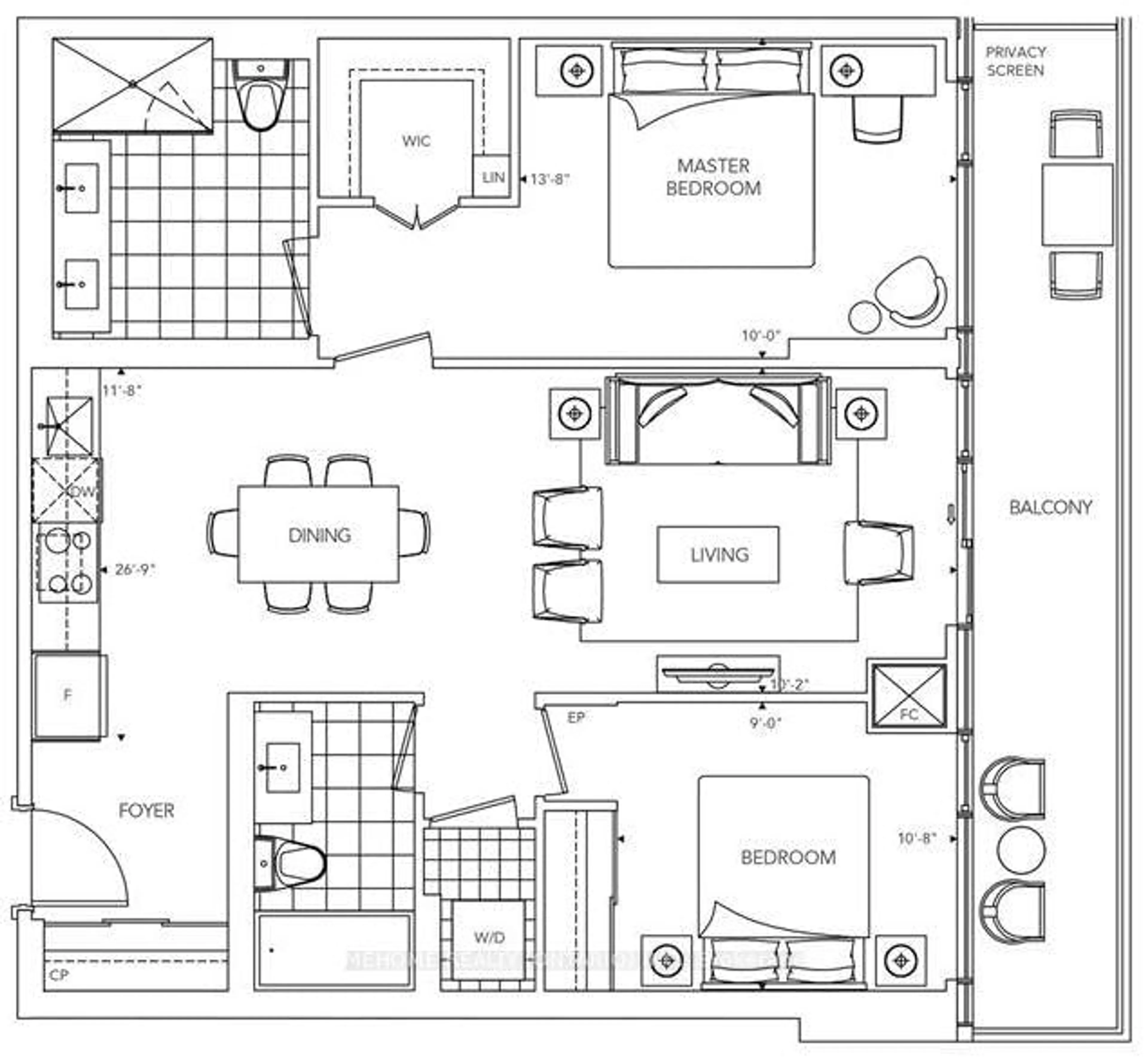 Floor plan for 25 Adra Grado Way #1131, Toronto Ontario M2J 0H6