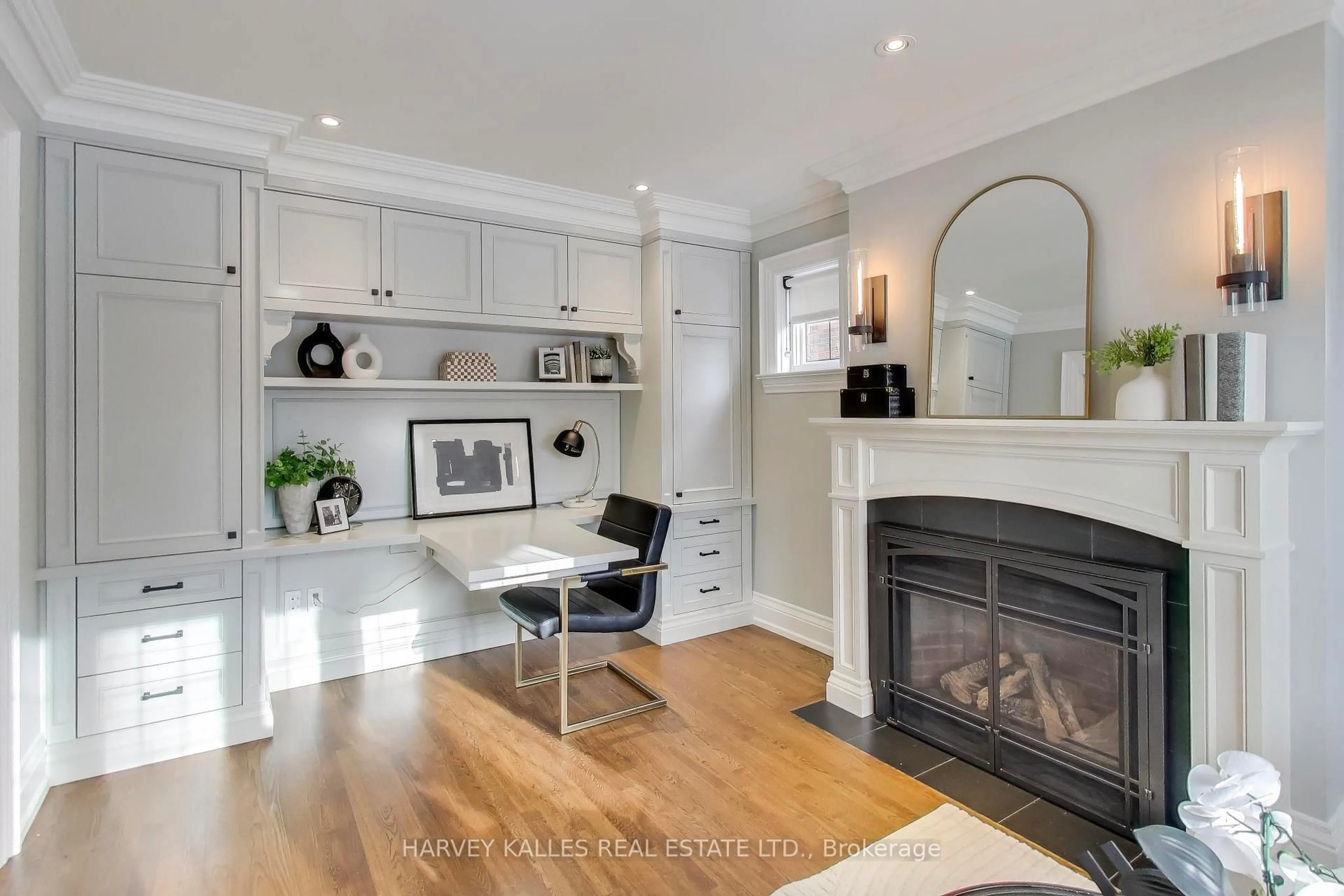 Living room with furniture, wood/laminate floor for 72 Cheritan Ave, Toronto Ontario M4R 1S6