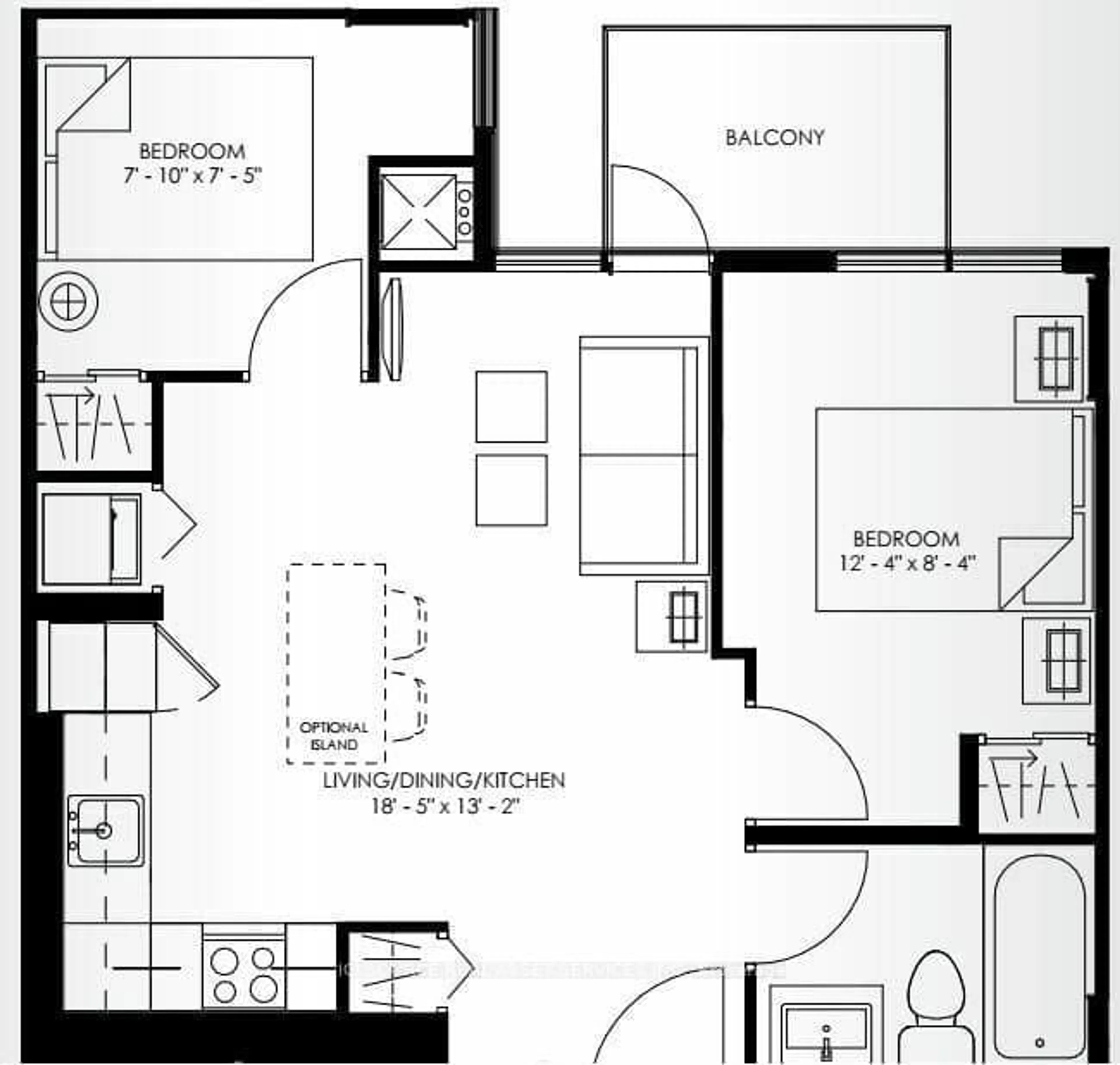 Floor plan for 38 Monte Kwinter Crt #326, Toronto Ontario M3H 0E2