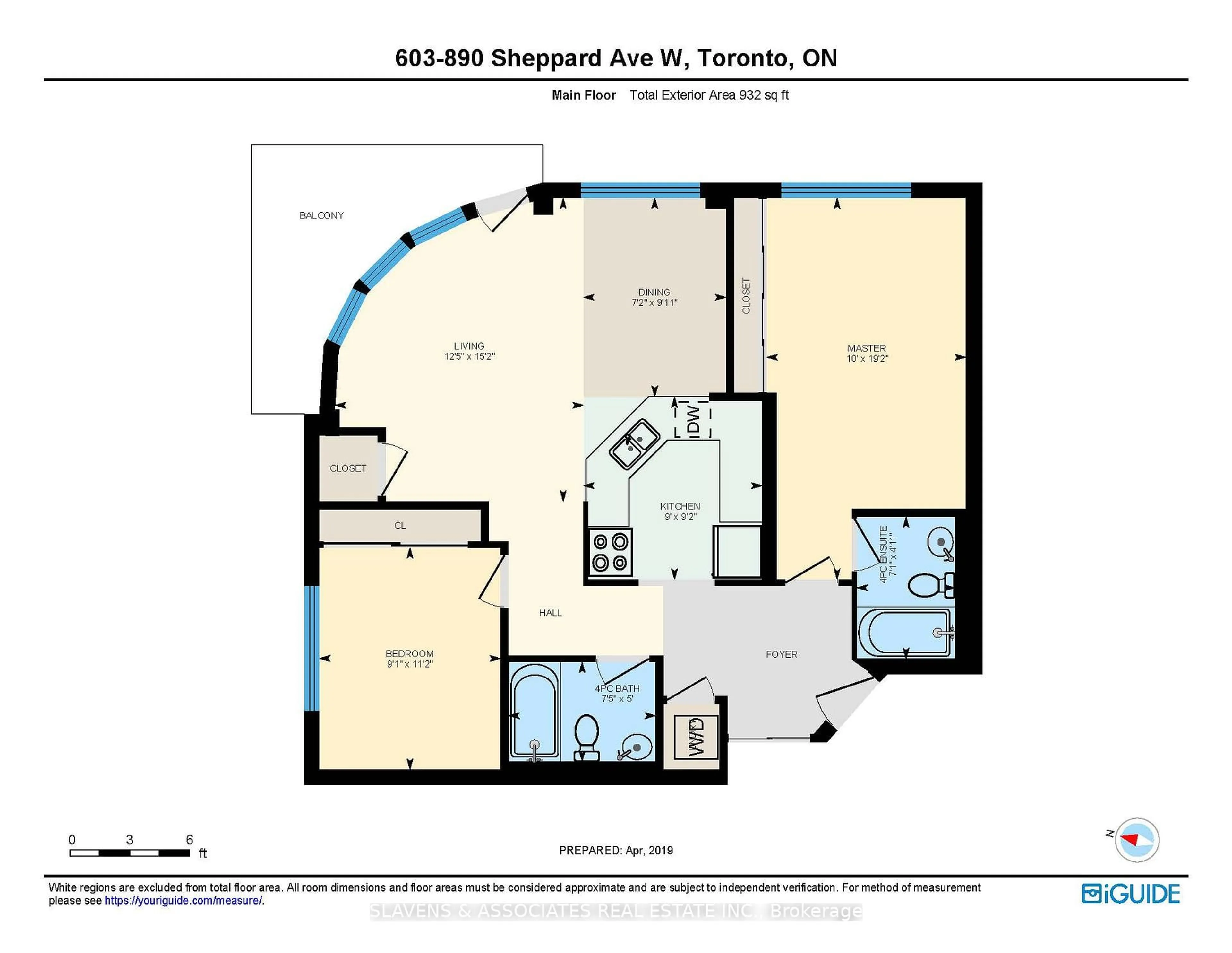 Floor plan for 890 Sheppard Ave #603, Toronto Ontario M3H 6B9