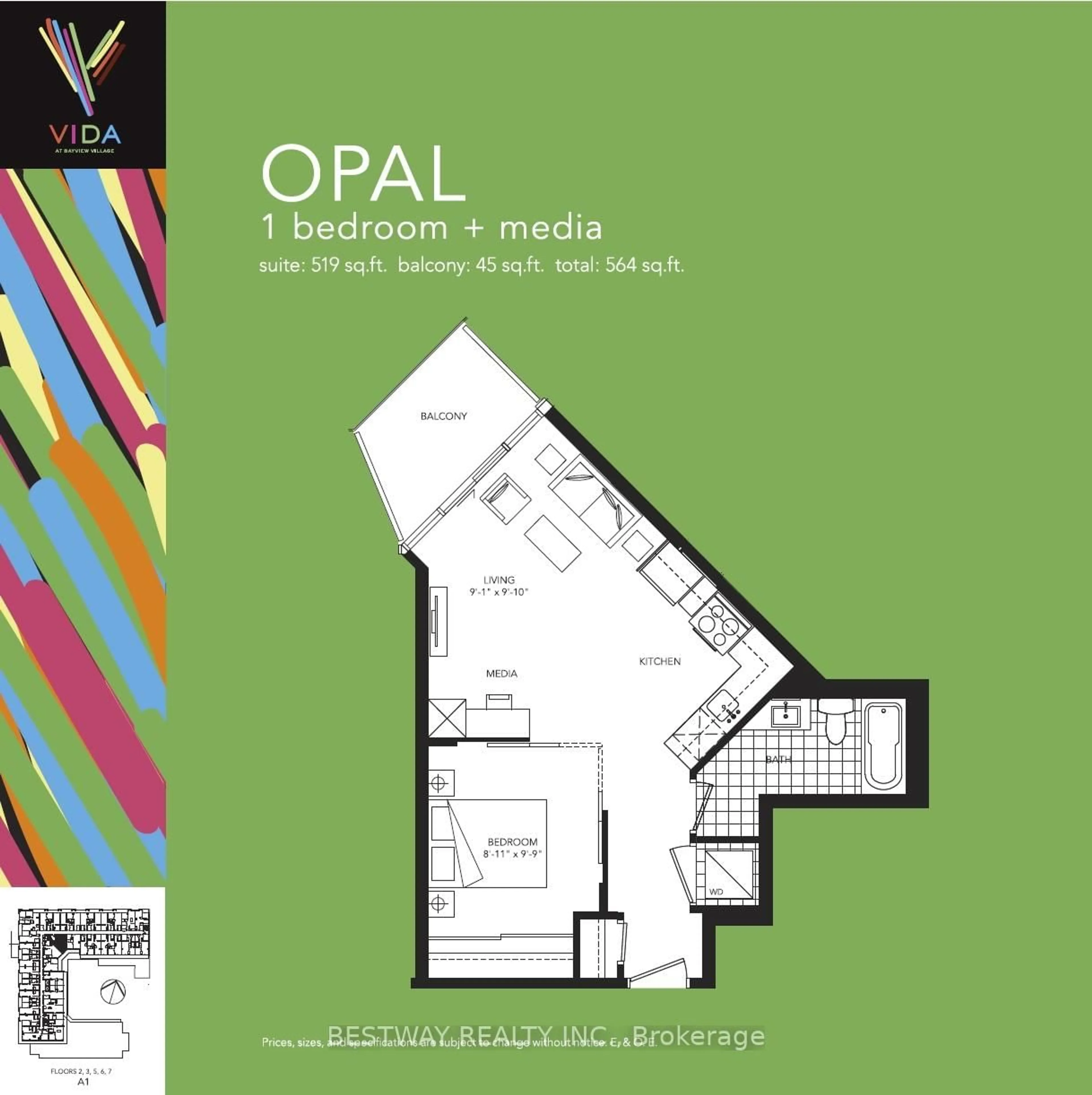 Floor plan for 621 Sheppard Ave #355, Toronto Ontario M2K 1B5