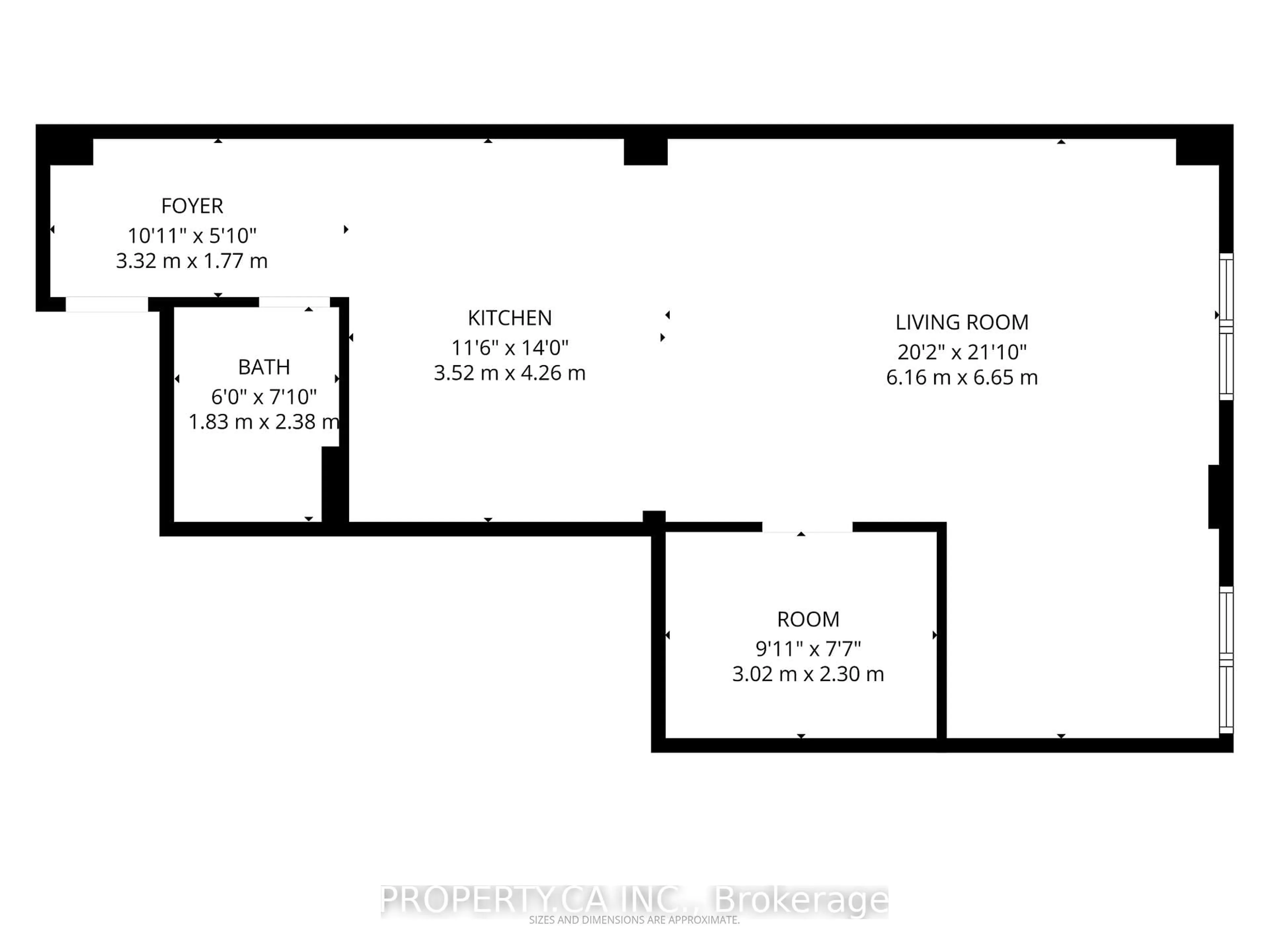 Floor plan for 426 Queen St #405, Toronto Ontario M5A 1T4
