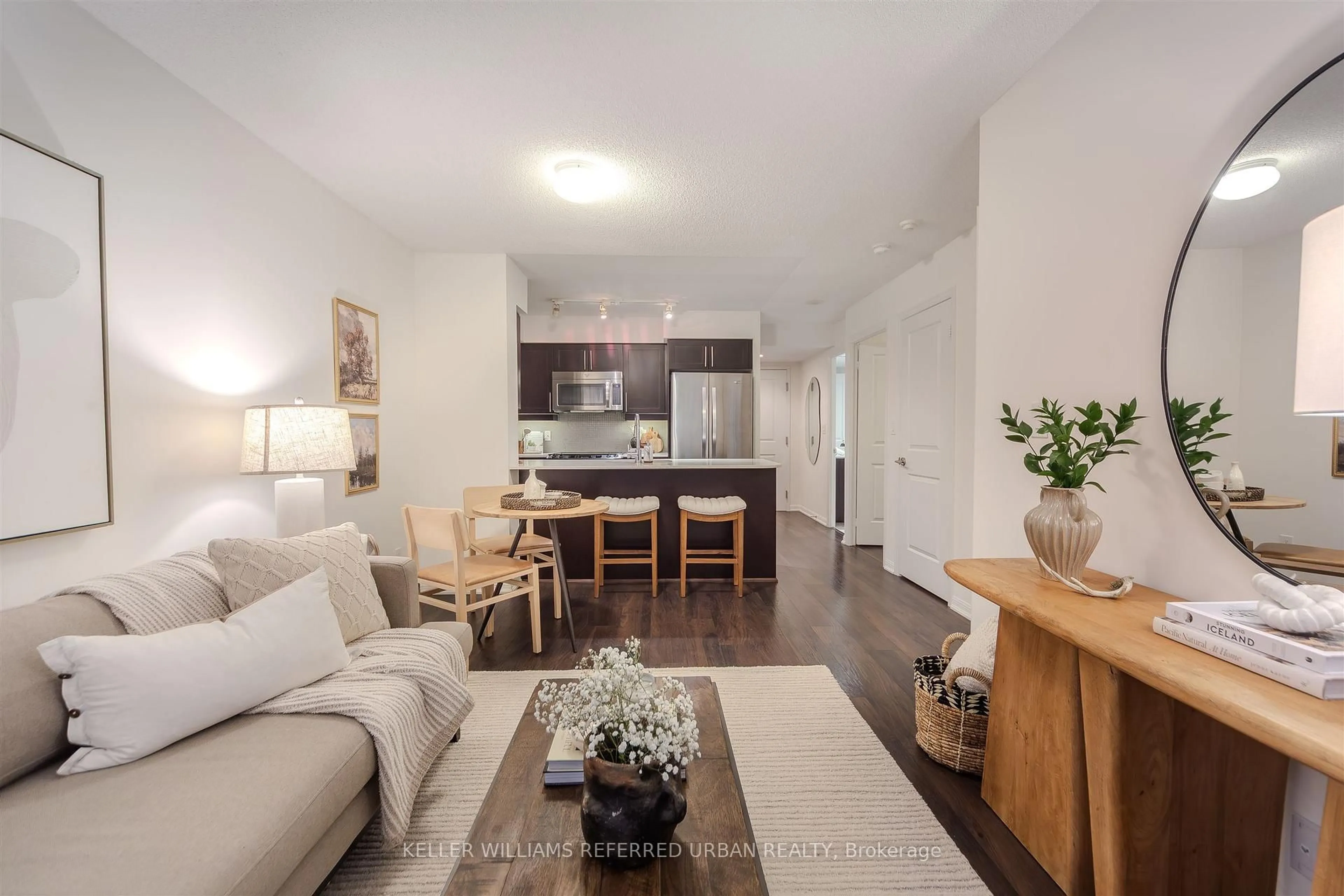 Living room with furniture, unknown for 38 Grand Magazine St #744, Toronto Ontario M5V 0B2