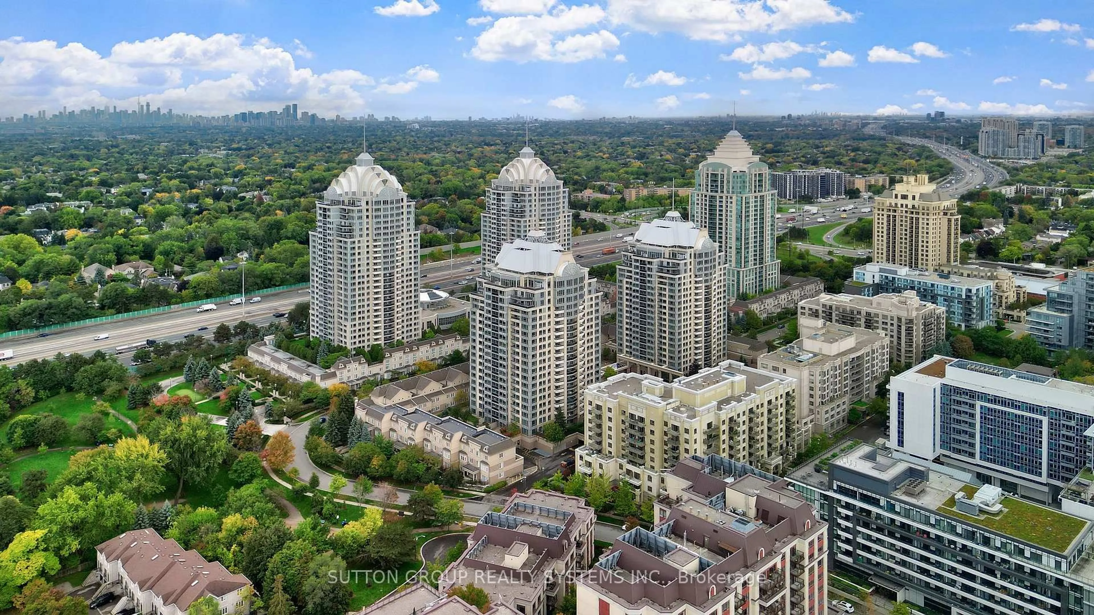 A pic from outside/outdoor area/front of a property/back of a property/a pic from drone, city buildings view from balcony for 8 Rean Dr #UPH 2, Toronto Ontario M2K 3B9