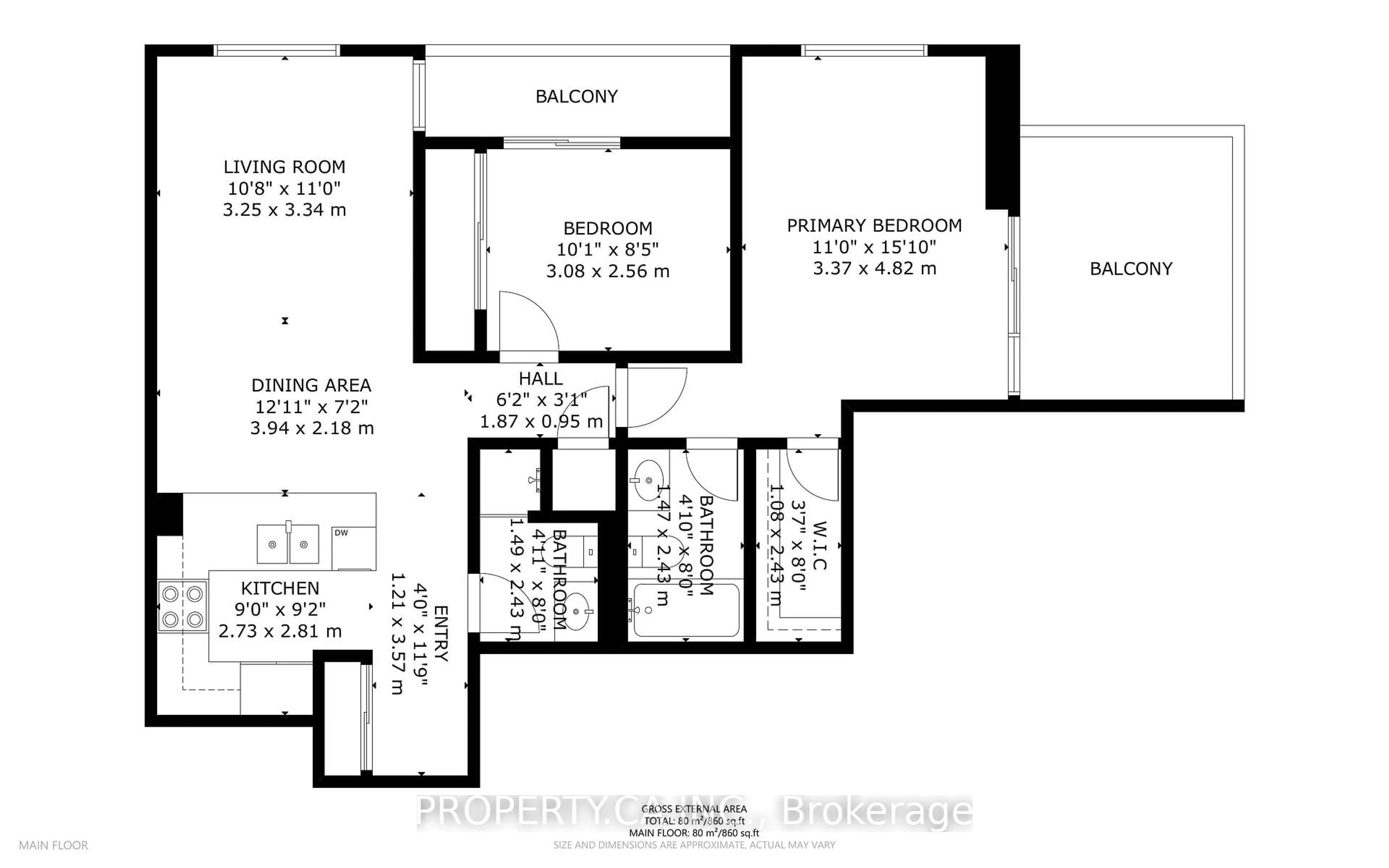 Floor plan for 18 Parkview Ave #2803, Toronto Ontario M2N 7H7