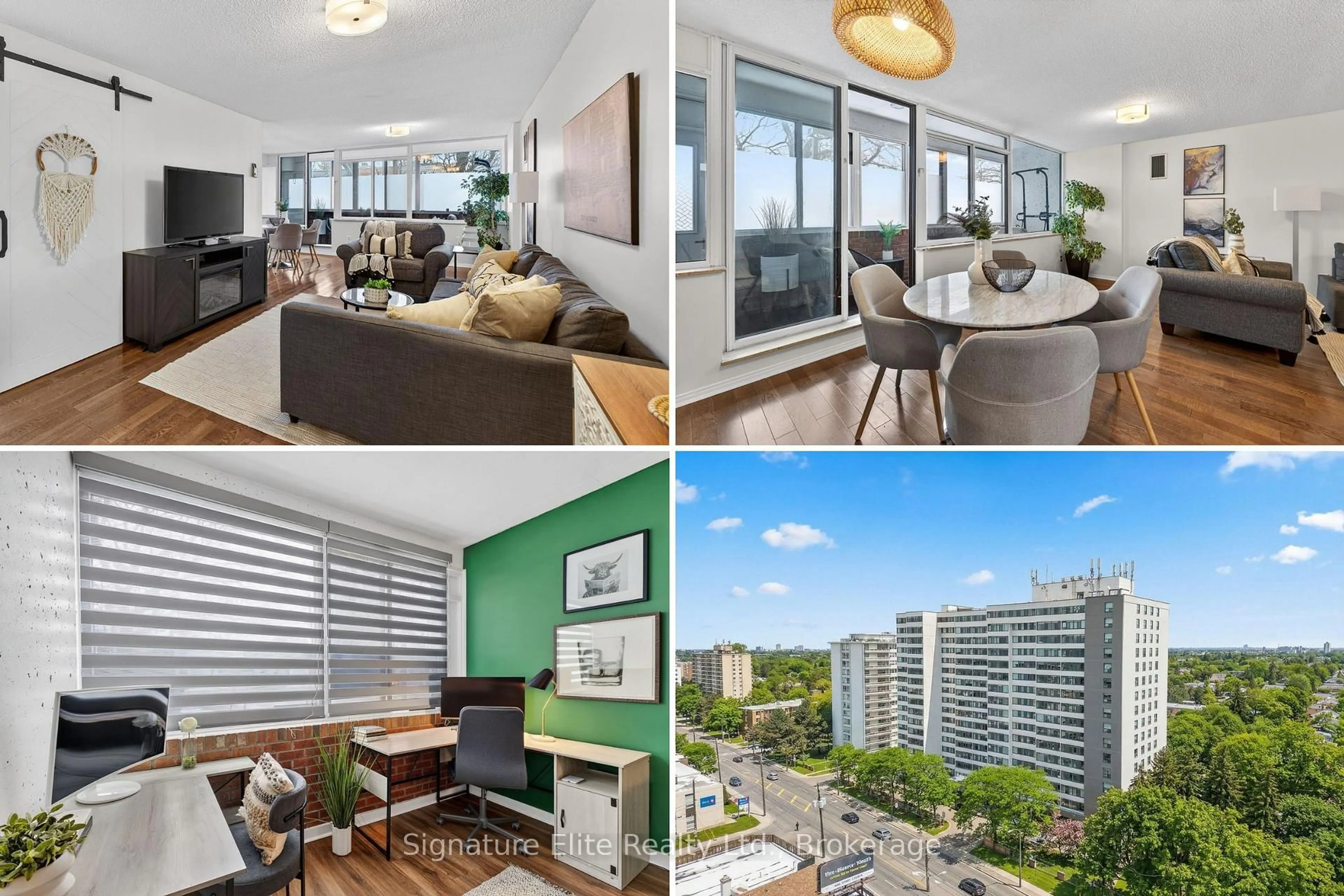 Living room with furniture, wood/laminate floor for 3000 Bathurst St #104, Toronto Ontario M6B 3B4