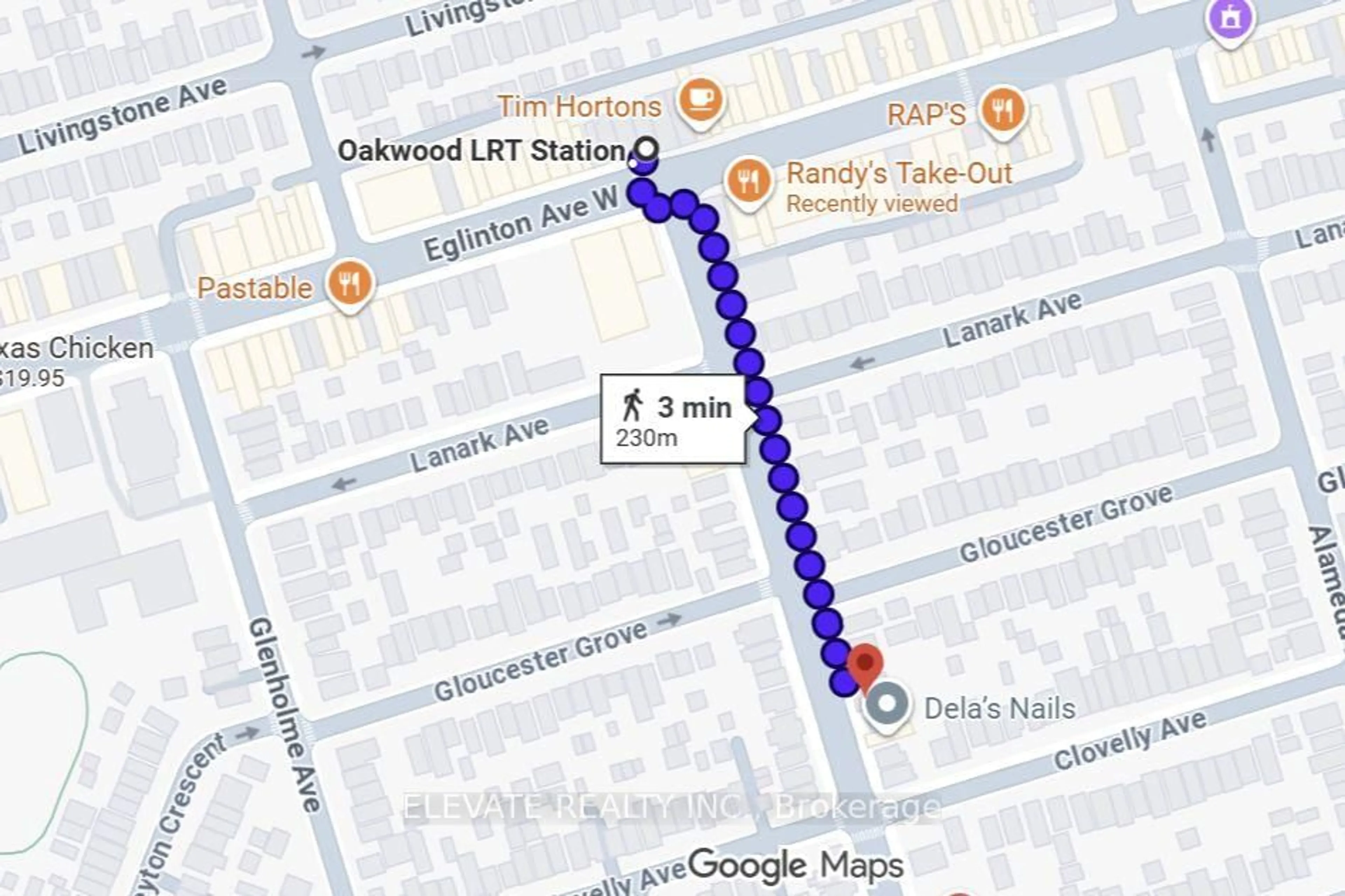 Picture of a map for 571 Oakwood Ave, Toronto Ontario M6E 2X6