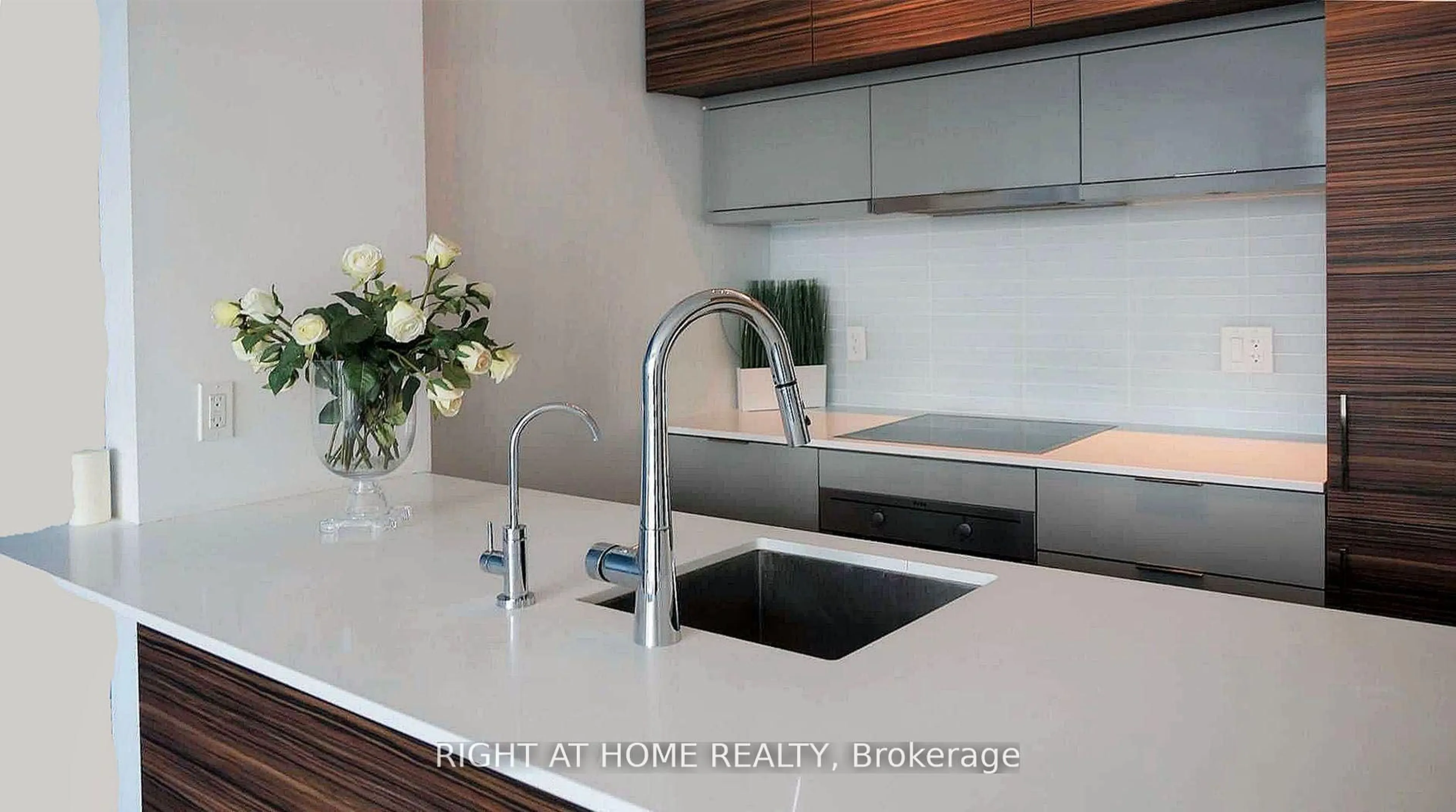 Contemporary kitchen, ceramic/tile floor for 88 Scott St #4707, Toronto Ontario M5E 0A9