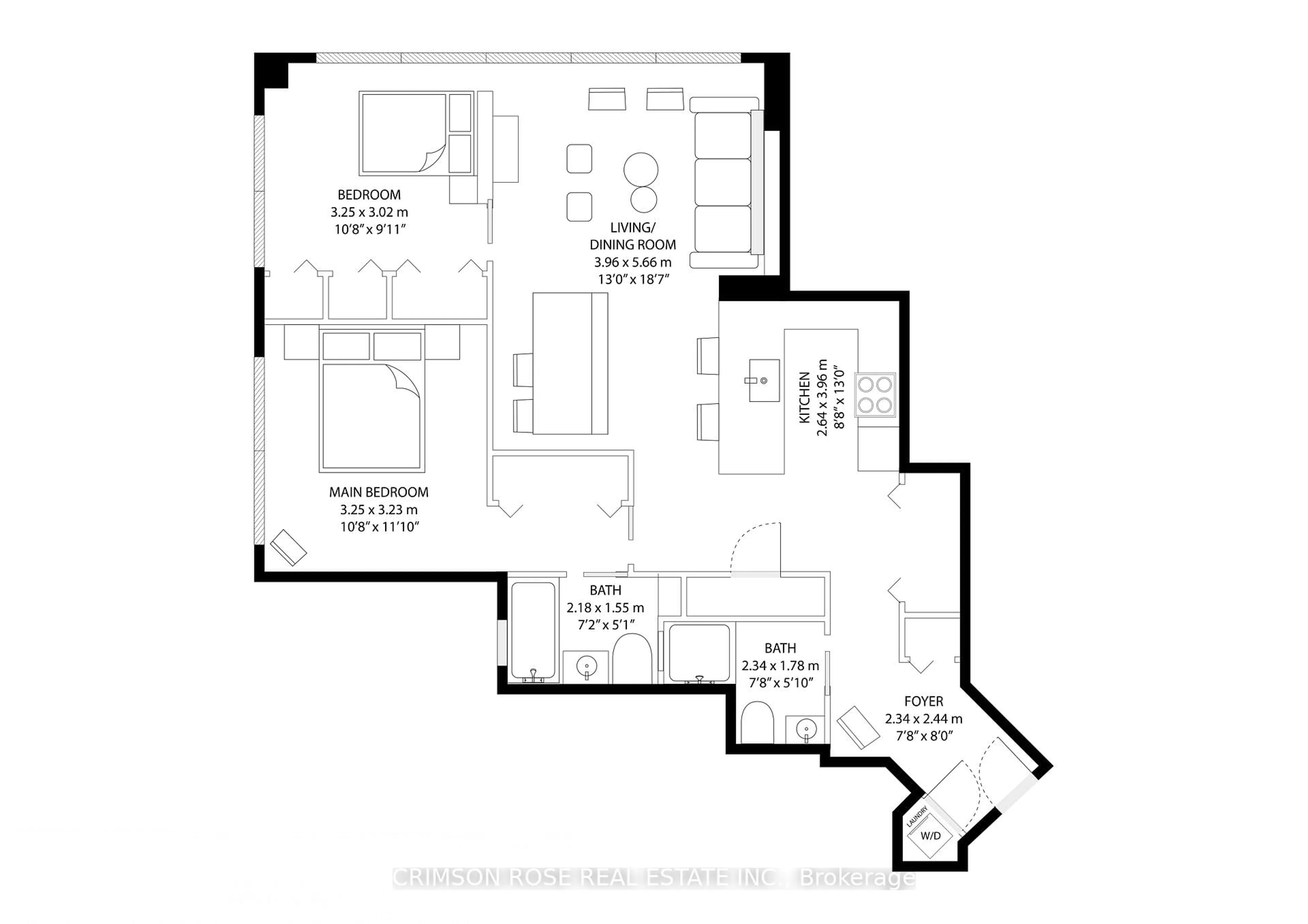 Floor plan for 10 Queens Quay #1107, Toronto Ontario M5J 2R9