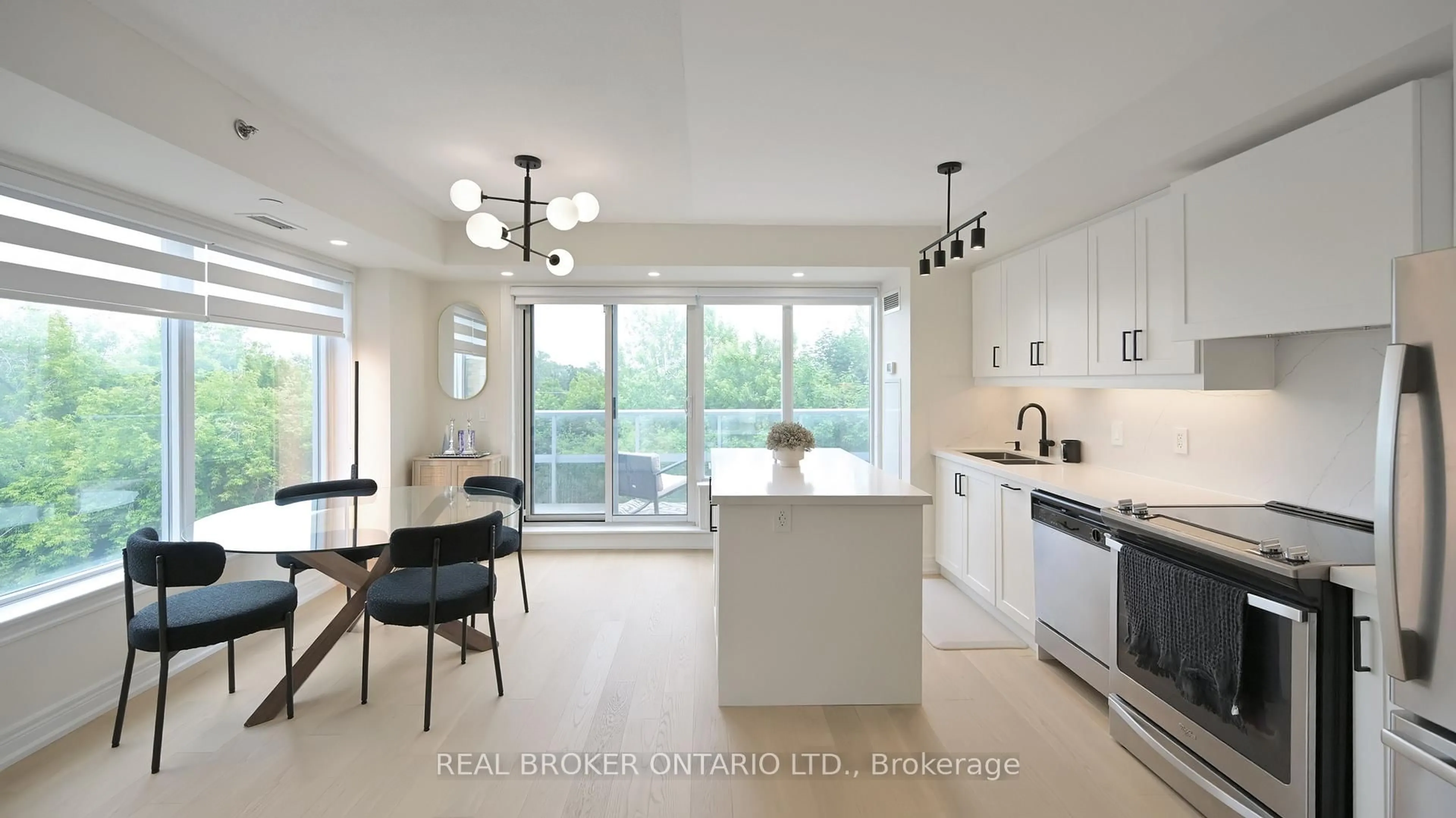 Open concept kitchen, ceramic/tile floor for 701 Sheppard Ave #415, Toronto Ontario M3H 0B2