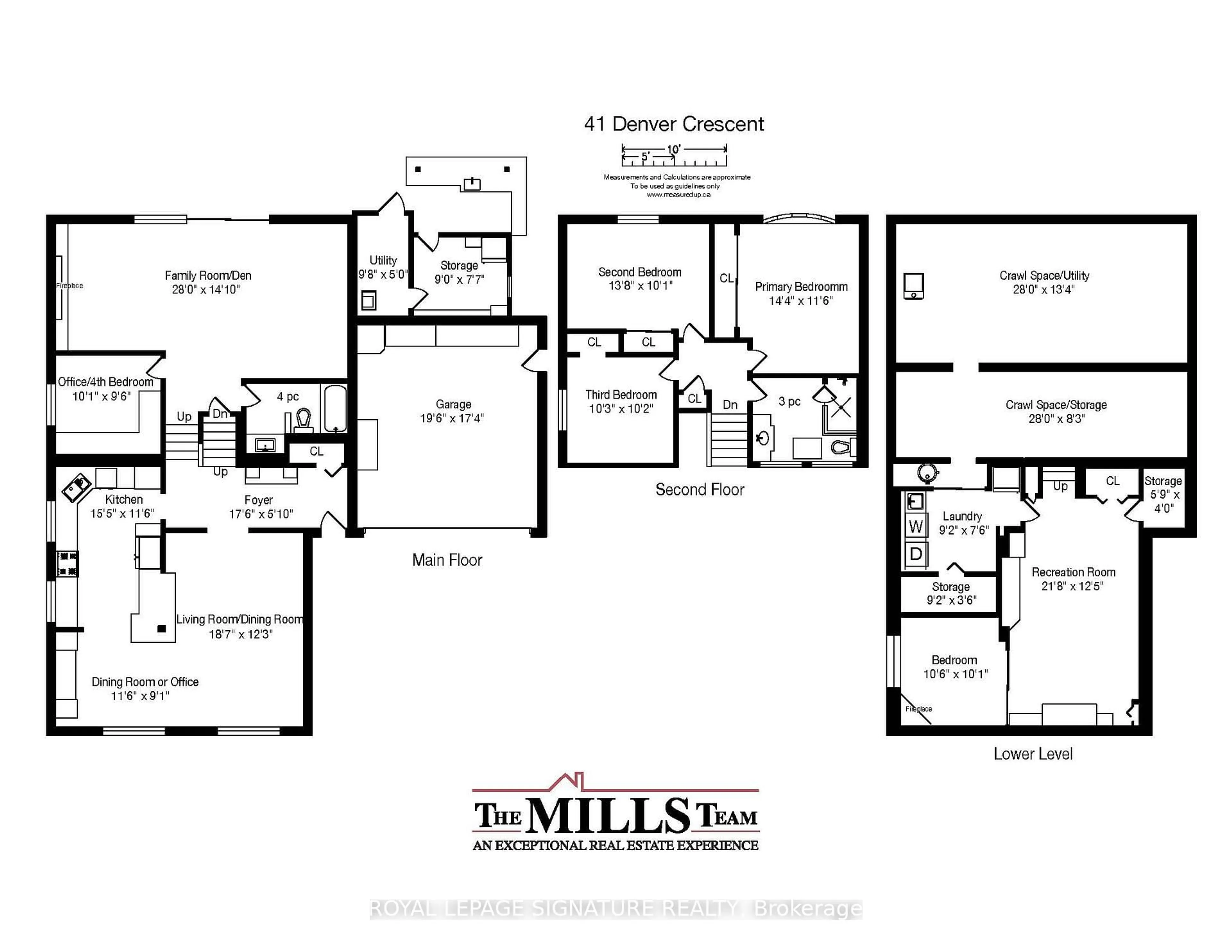 Floor plan for 41 Denver Cres, Toronto Ontario M2J 1G6