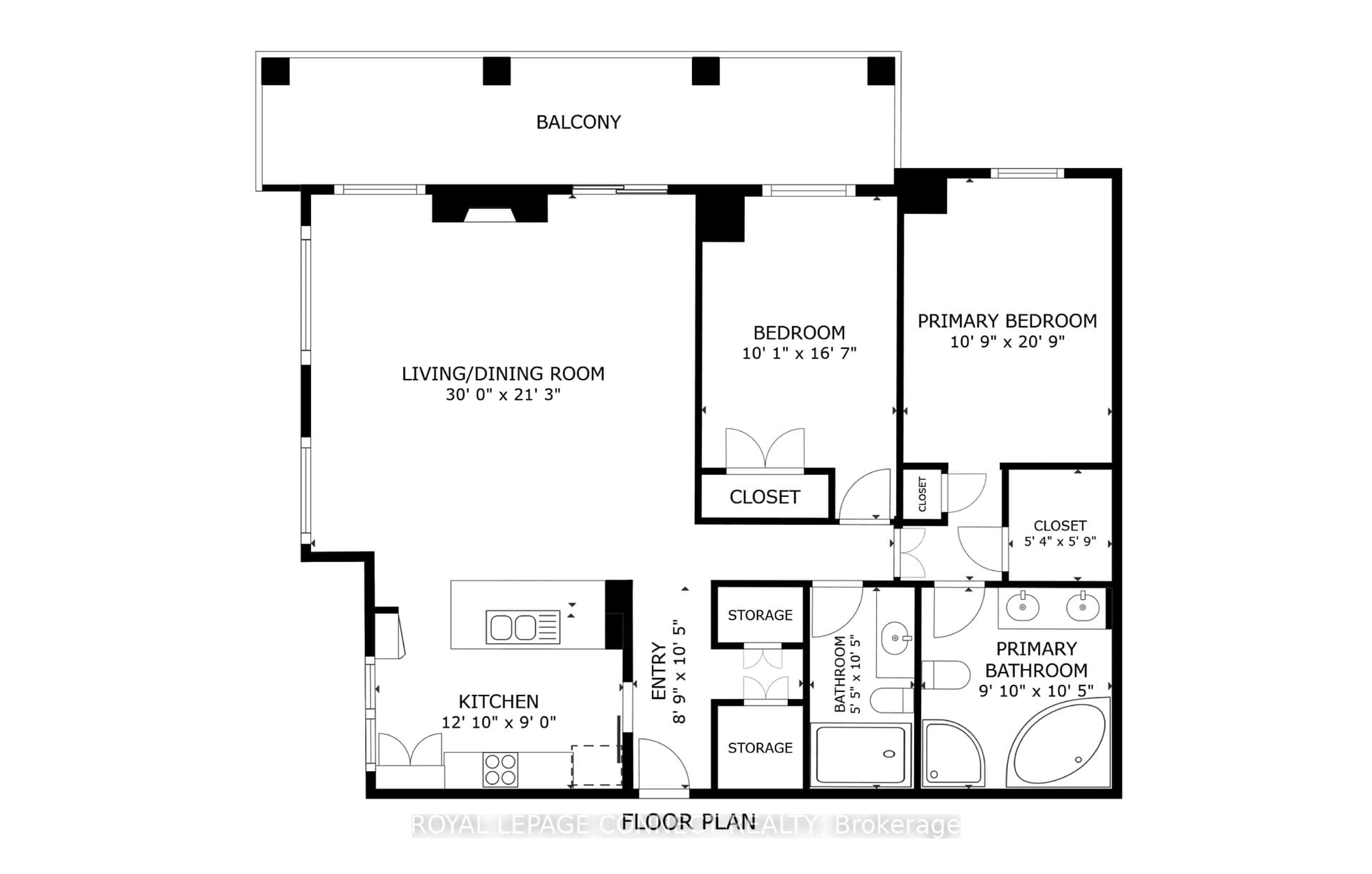 Floor plan for 1101 Leslie St #403, Toronto Ontario M3C 4G3