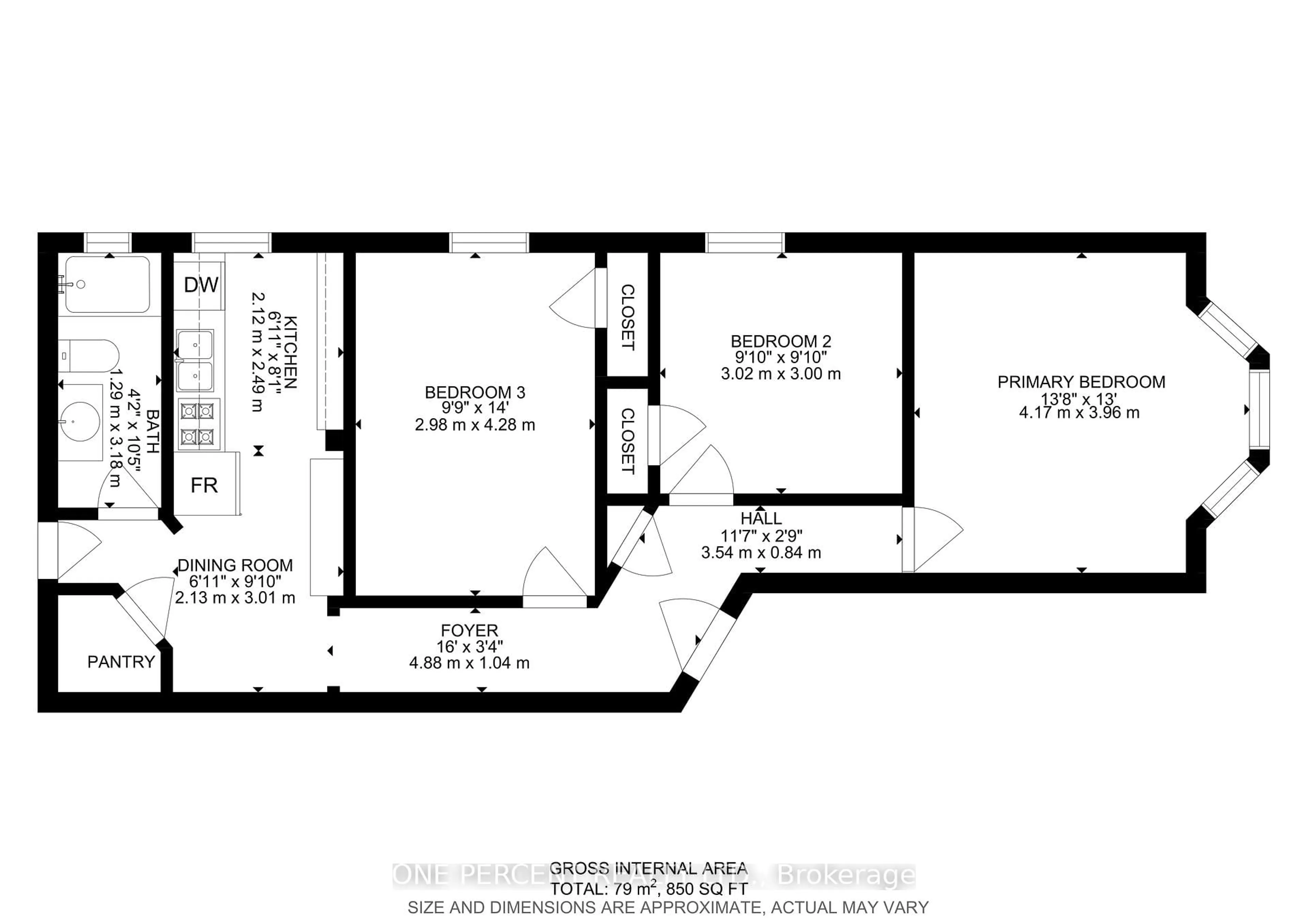 Floor plan for 68 Kendal Ave #2, Toronto Ontario M5R 1L9