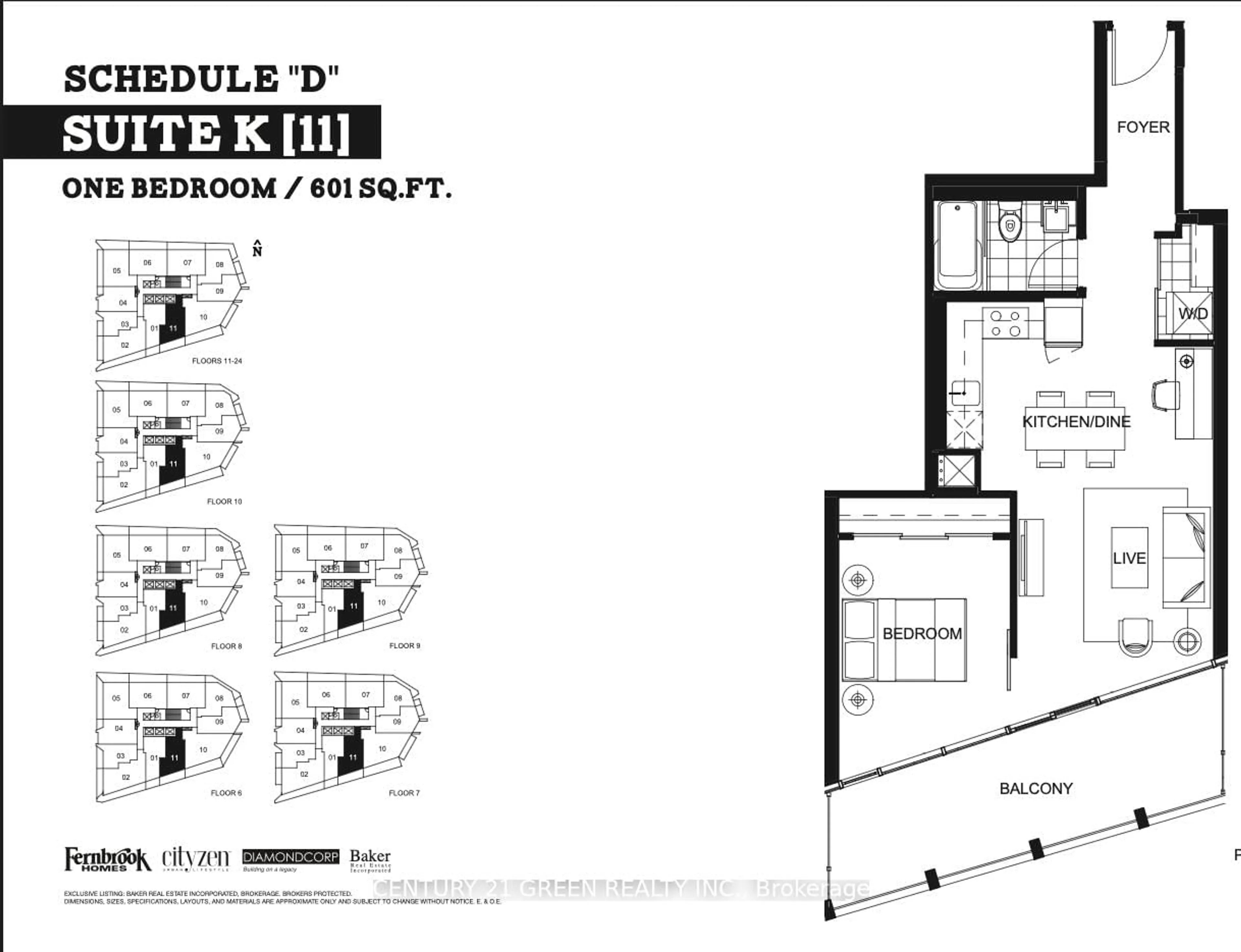 Floor plan for 30 Ordnance St #1112, Toronto Ontario M6K 0C9