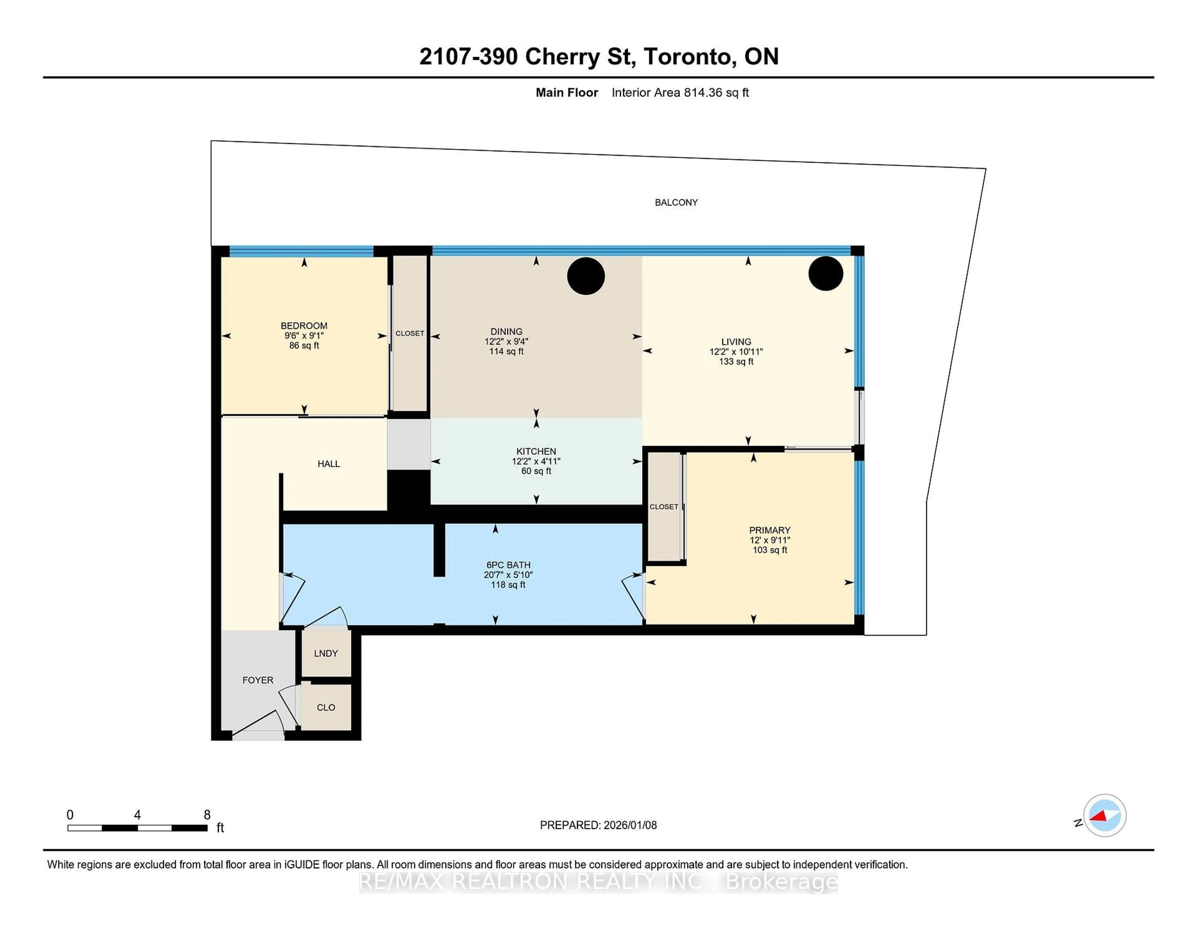 Floor plan for 390 Cherry St #2107, Toronto Ontario M5A 0E2
