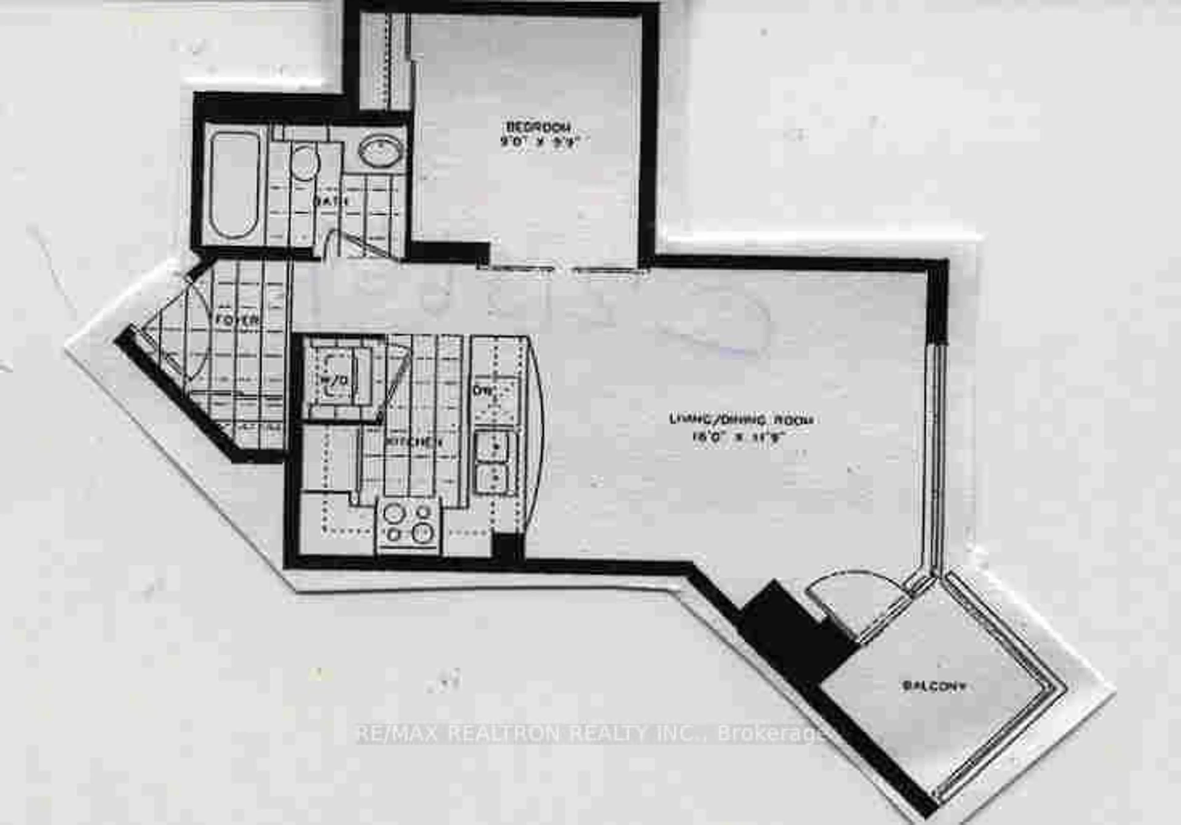 Floor plan for 228 Queens Quay #306, Toronto Ontario M5J 2X1