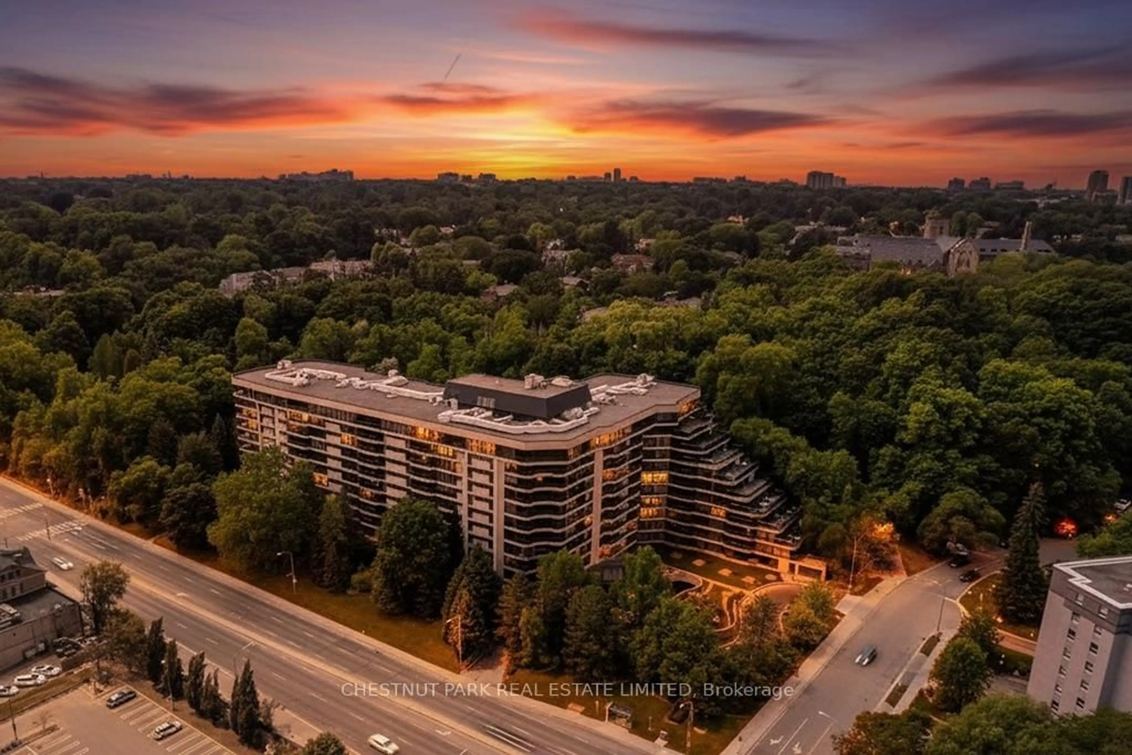 A pic from outside/outdoor area/front of a property/back of a property/a pic from drone, city buildings view from balcony for 3900 Yonge St #507, Toronto Ontario M4N 3N6